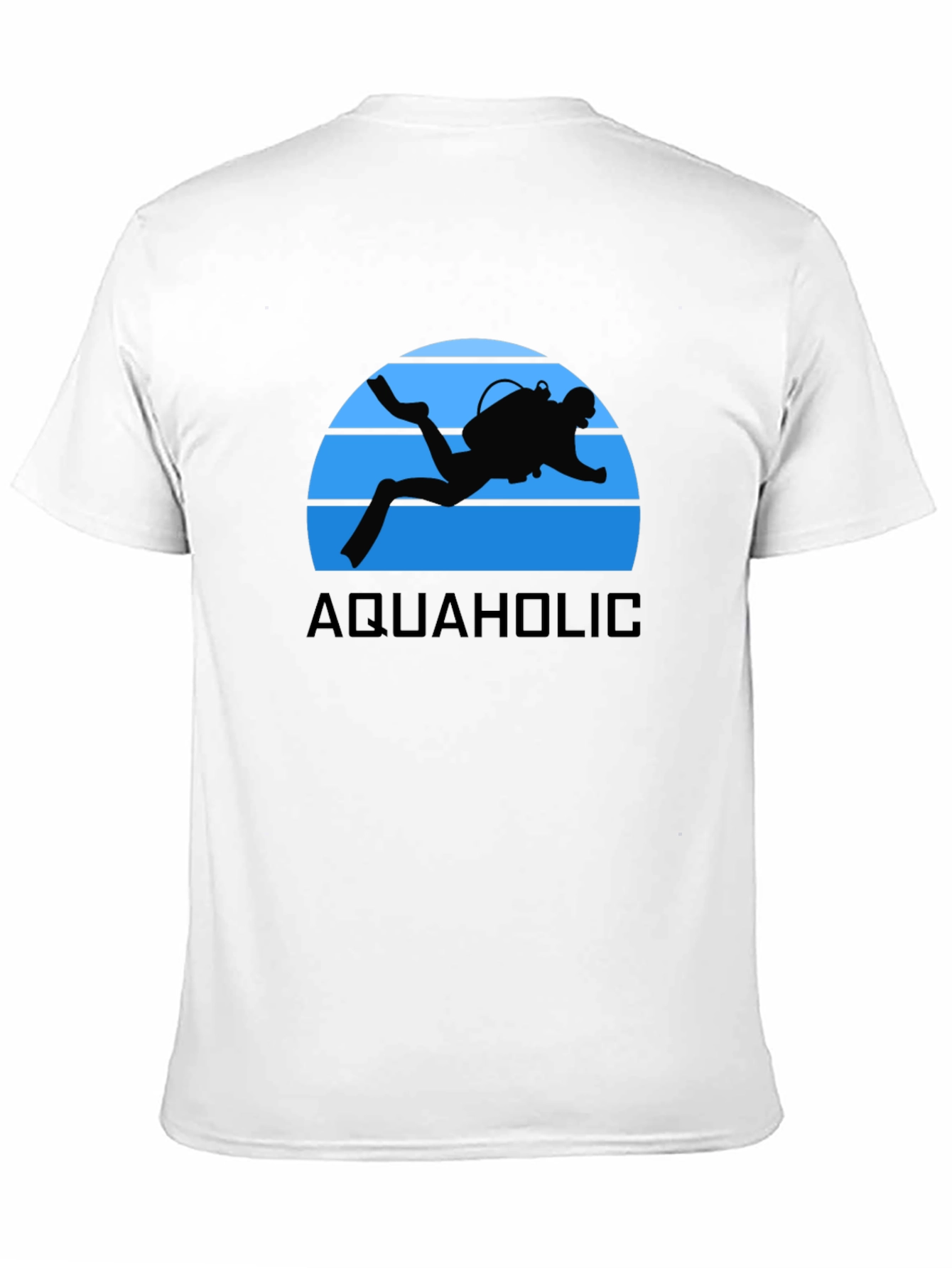 Aquaholic Scuba Diver Graphic T-Shirt - Black