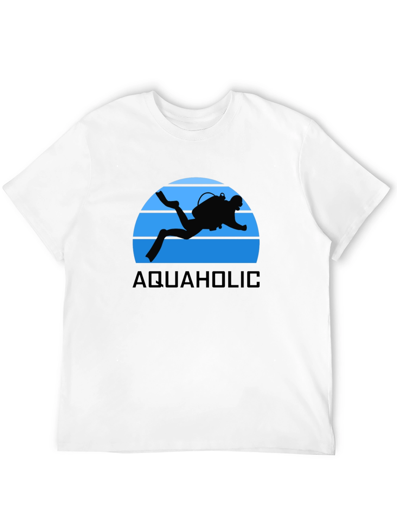 Aquaholic Scuba Diver Graphic T-Shirt - Black