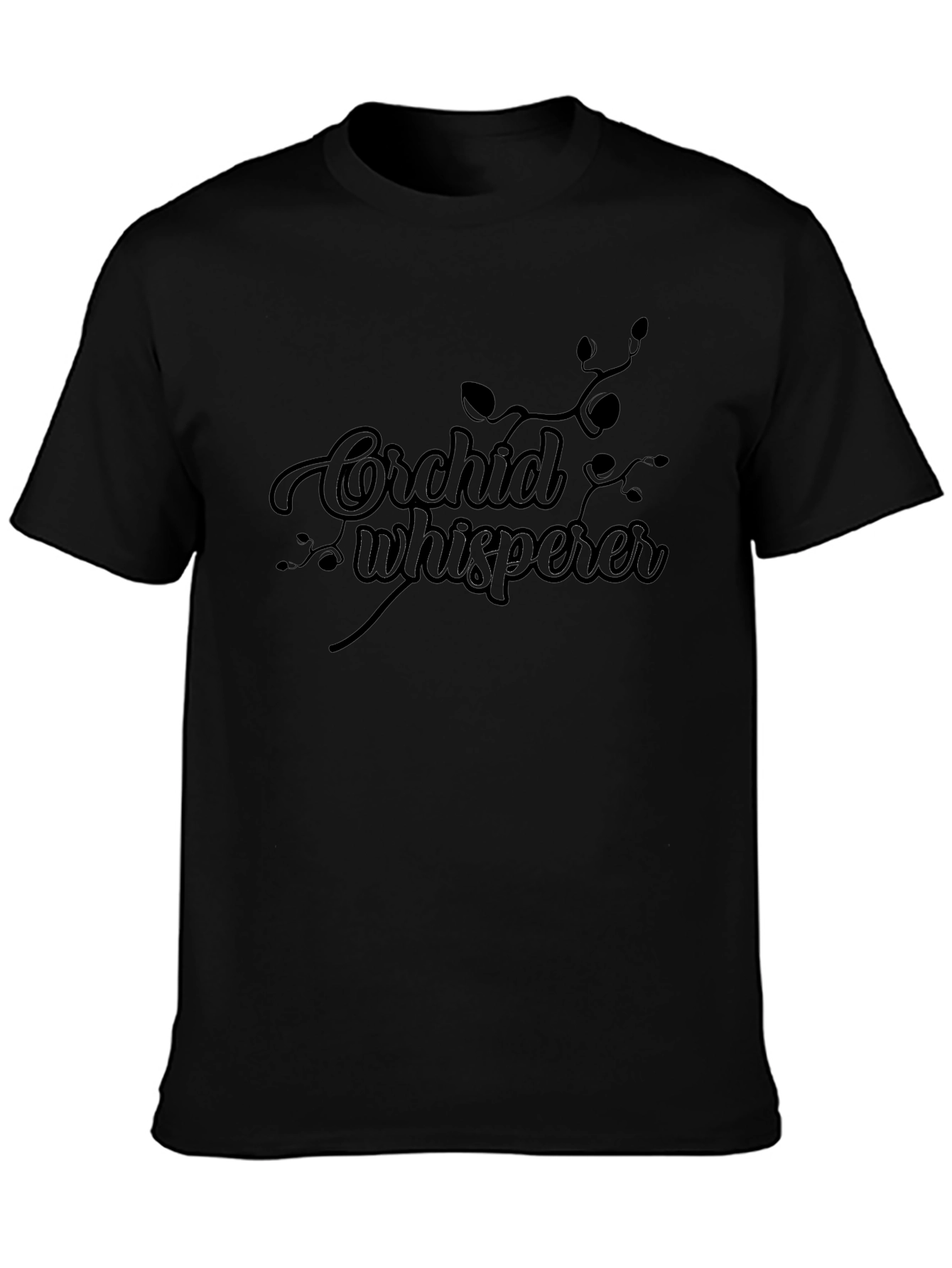 Orchid Whisperer Graphic Black T-Shirt