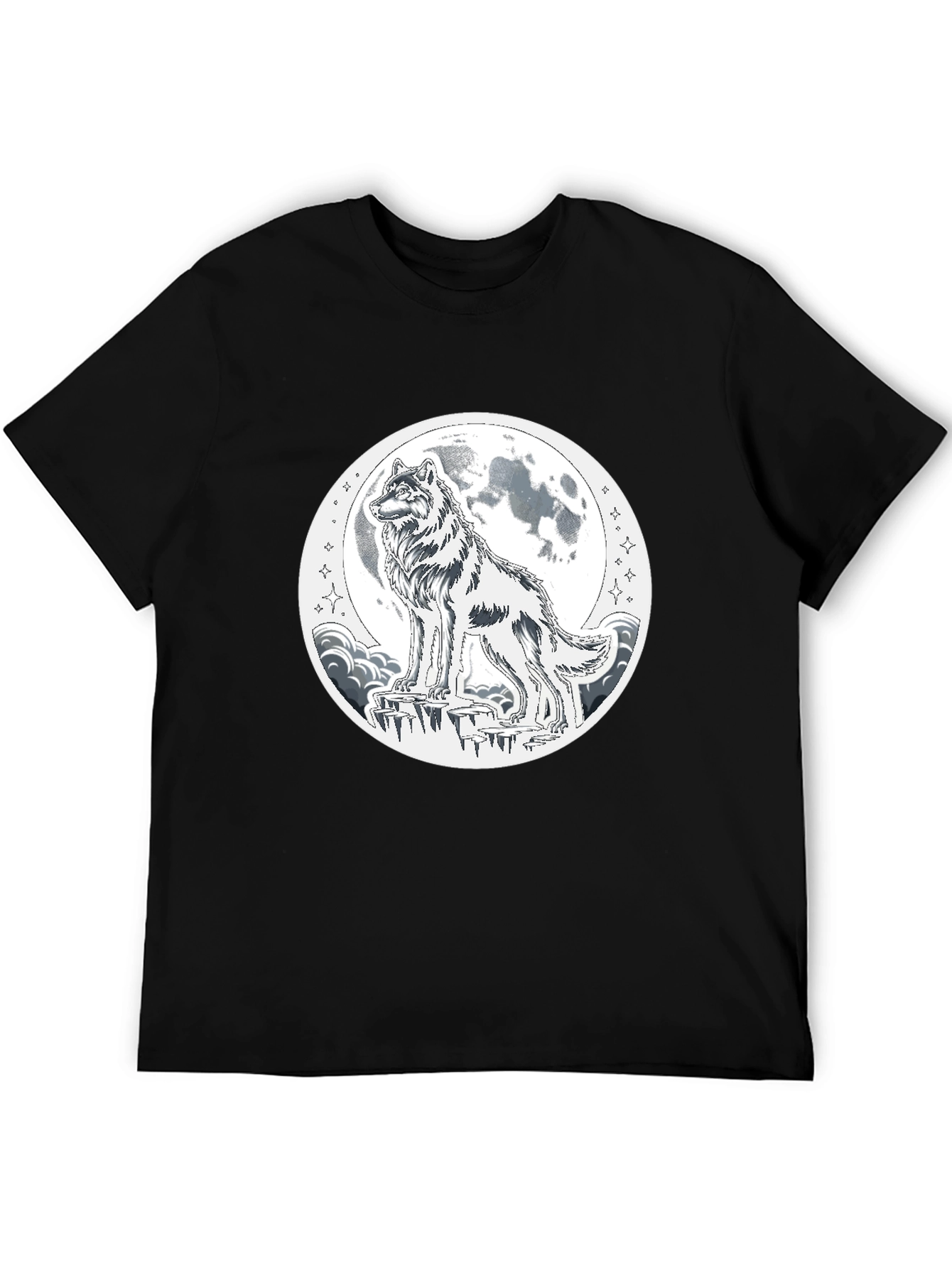 Wolf Moon Graphic T-Shirt - Black