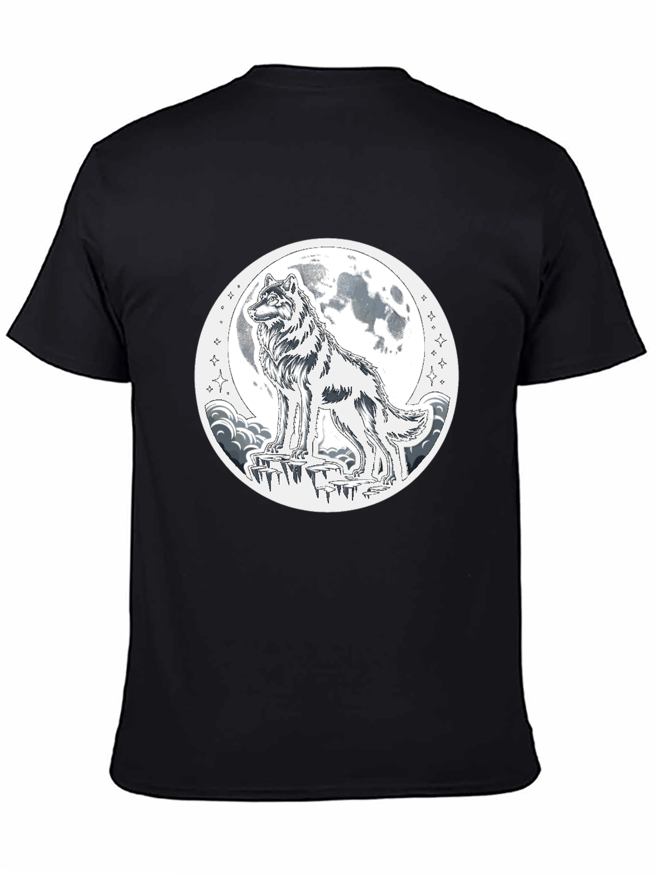 Wolf Moon Graphic T-Shirt - Black