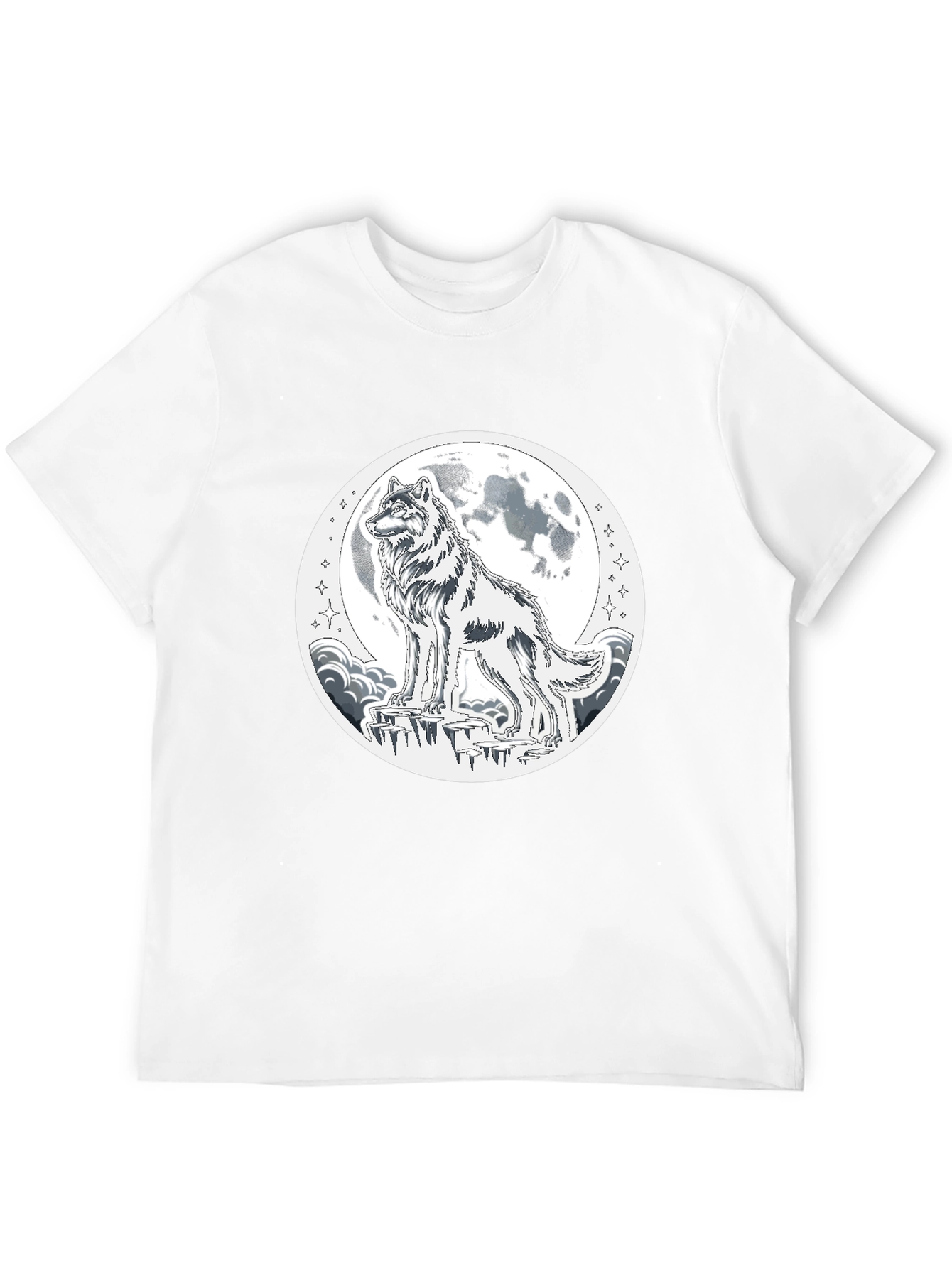 Wolf Moon Graphic T-Shirt - Black