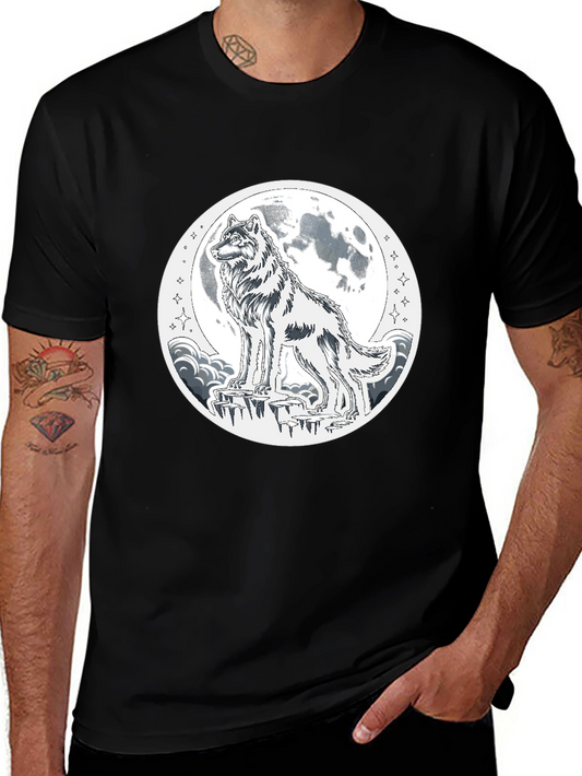Wolf Moon Graphic T-Shirt - Black