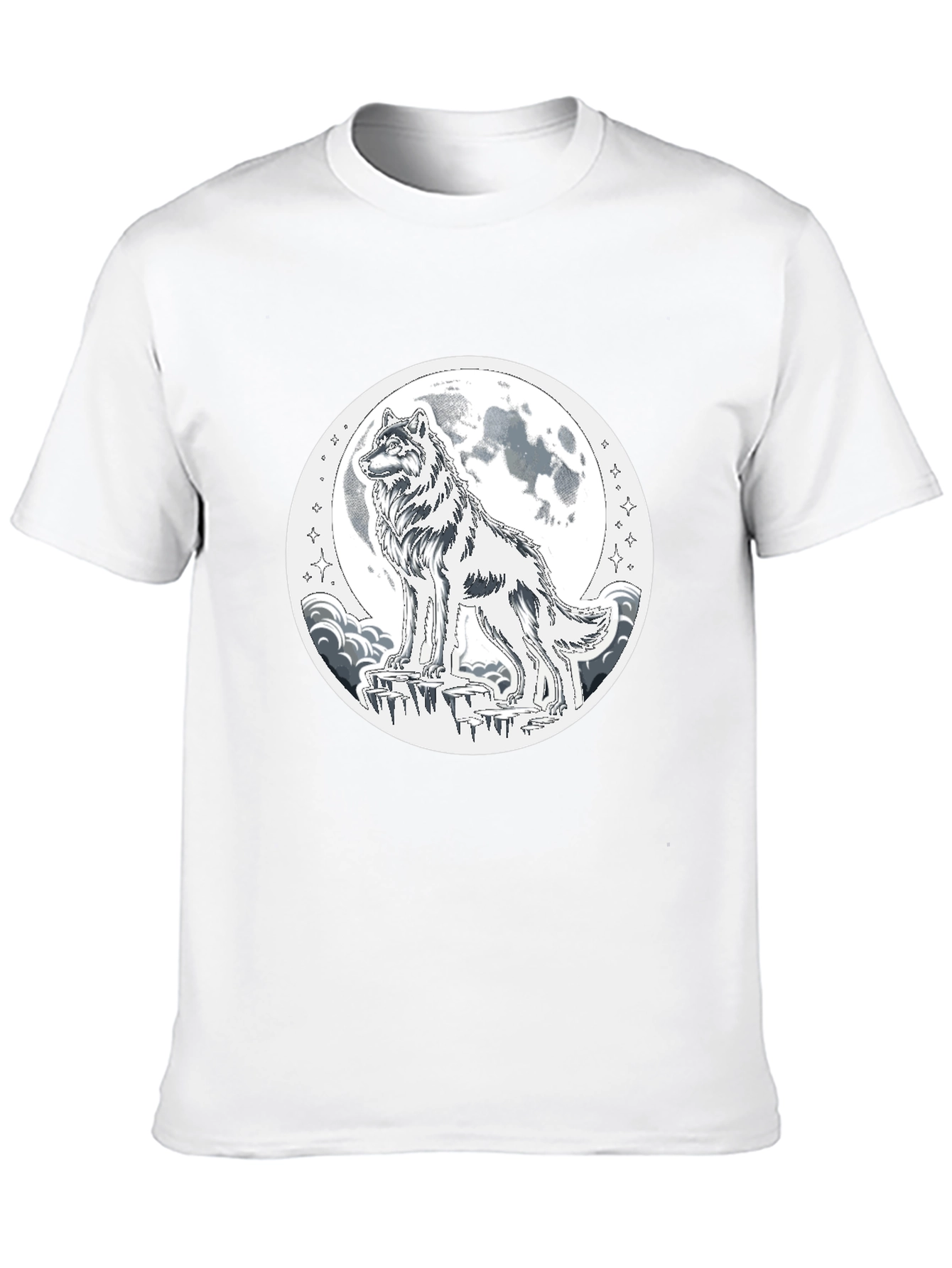 Wolf Moon Graphic T-Shirt - Black