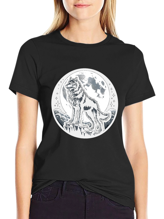 Wolf Moon Graphic T-Shirt - Black