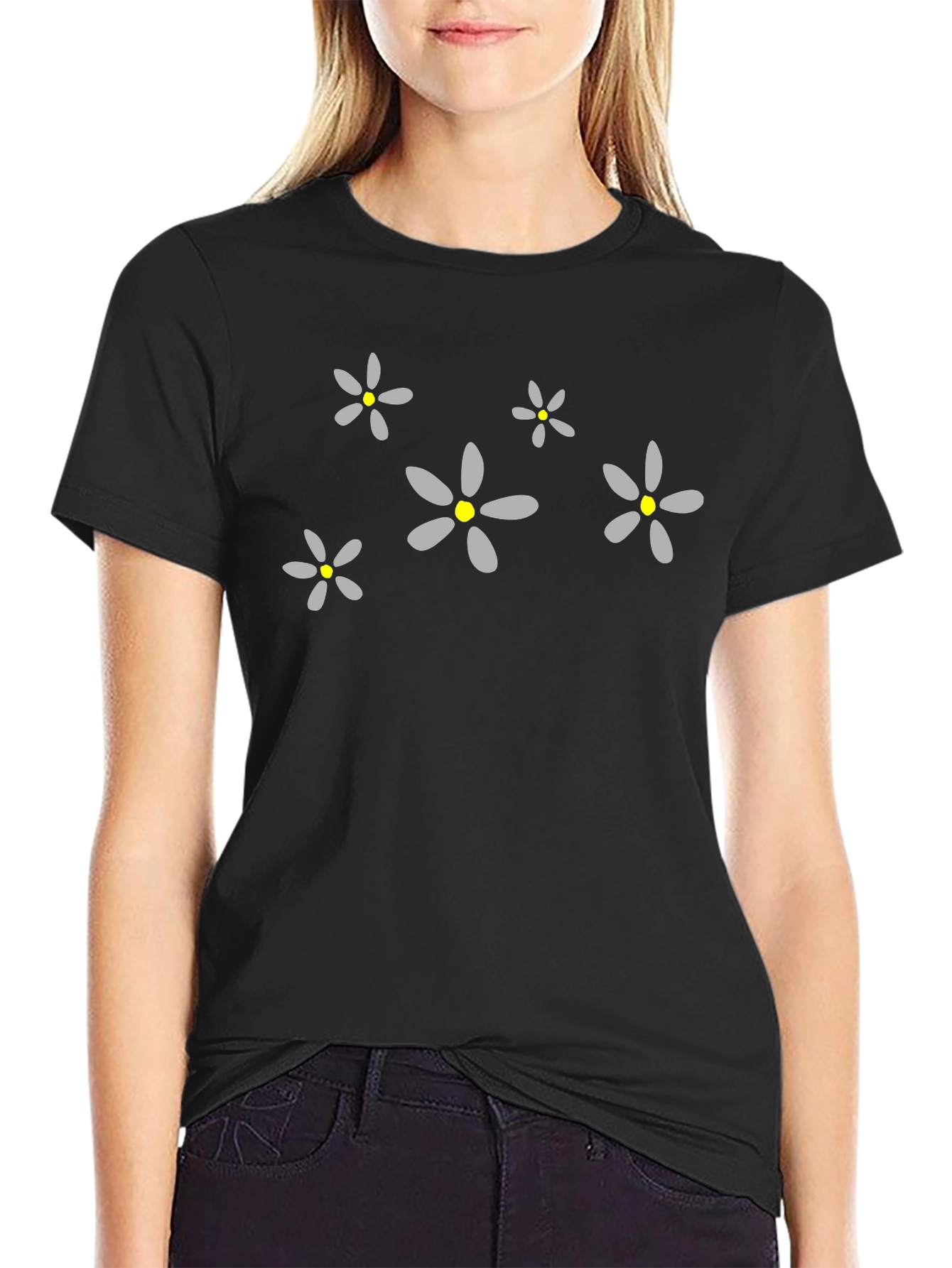 Floral Pattern Crew Neck T-Shirt - Casual Style