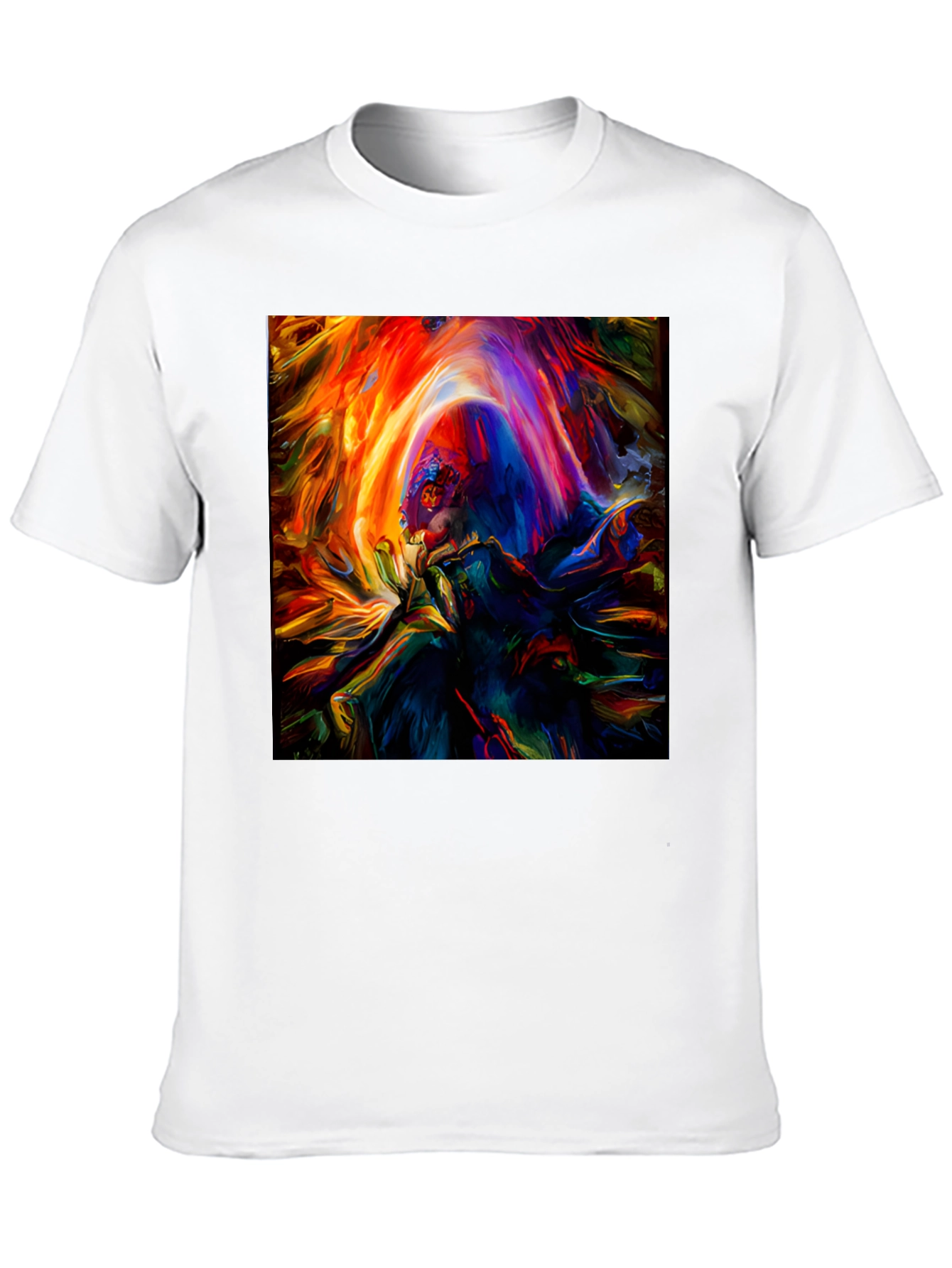 Vibrant Abstract Art Graphic Print Black T-Shirt