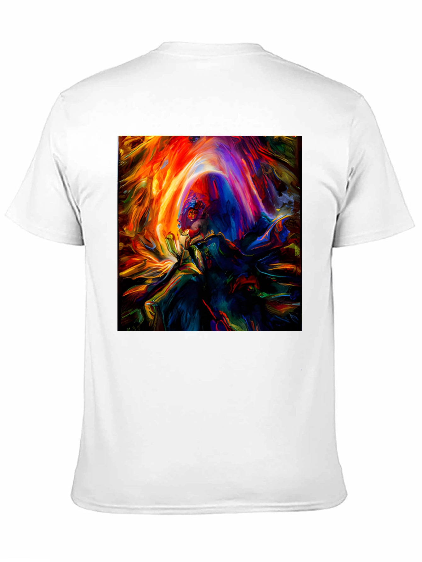 Vibrant Abstract Art Graphic Print Black T-Shirt