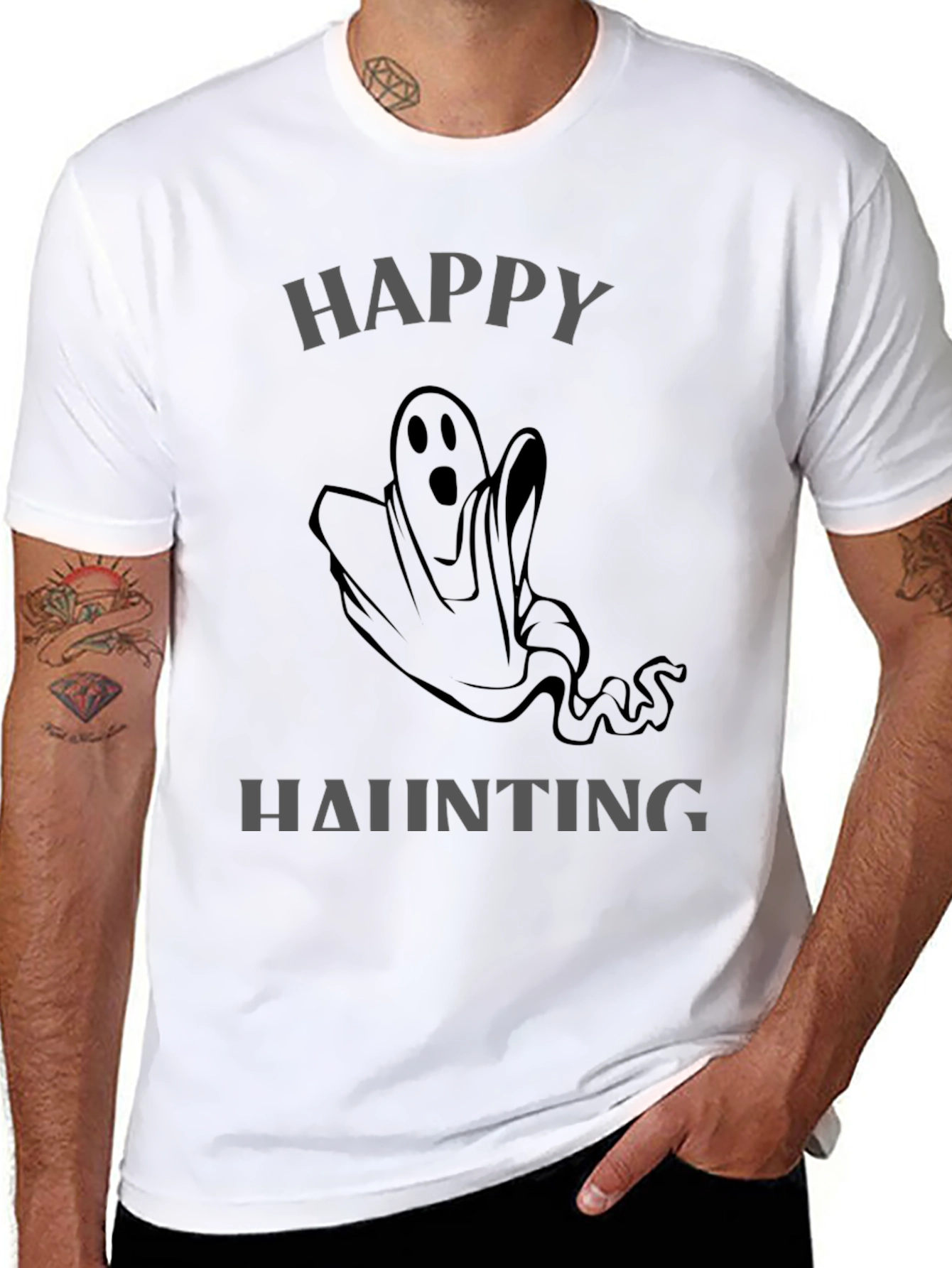 Happy Haunting Ghost Graphic T-Shirt