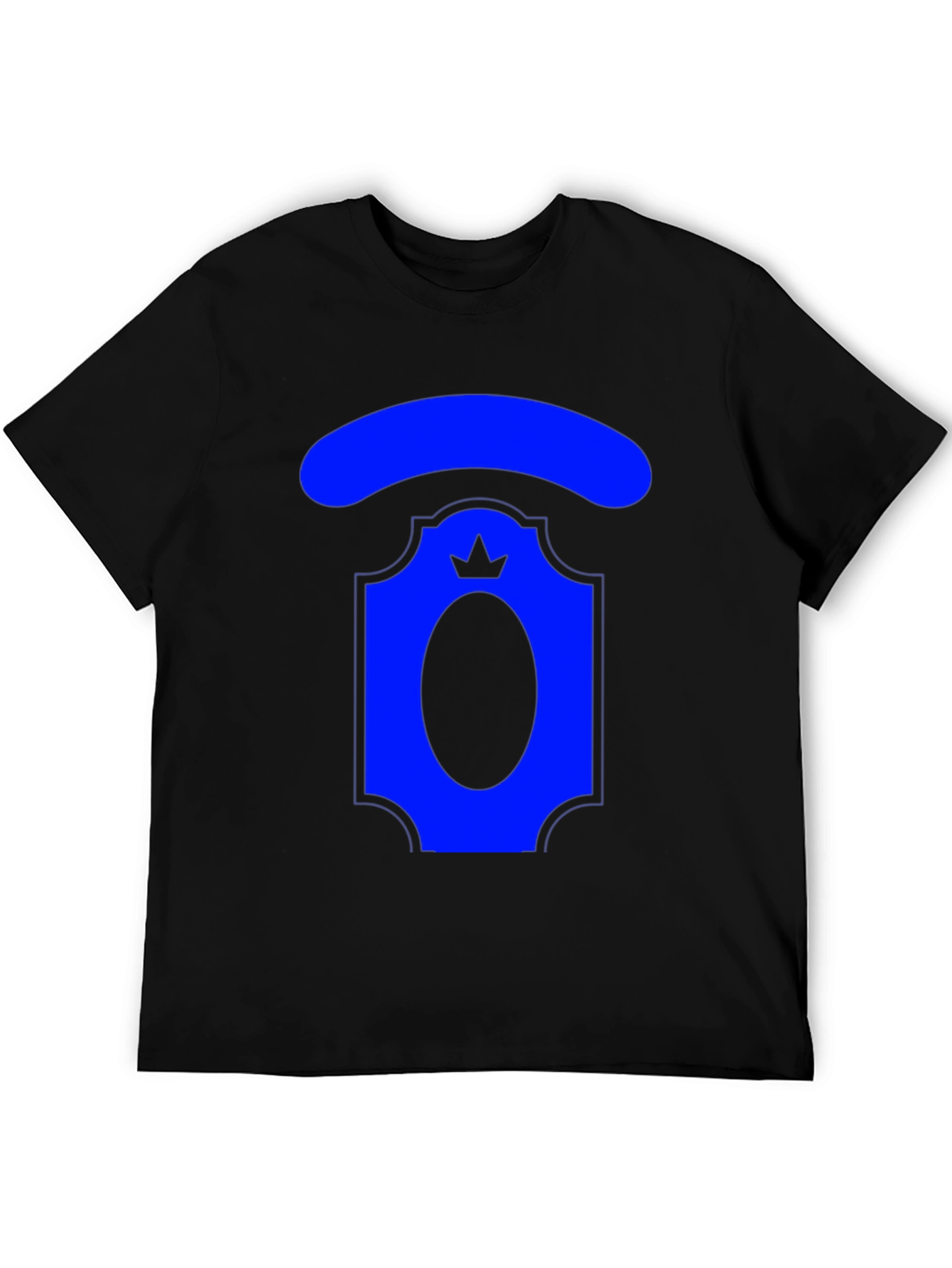Royal Blue Crest Graphic T-Shirt - Black Cotton Tee
