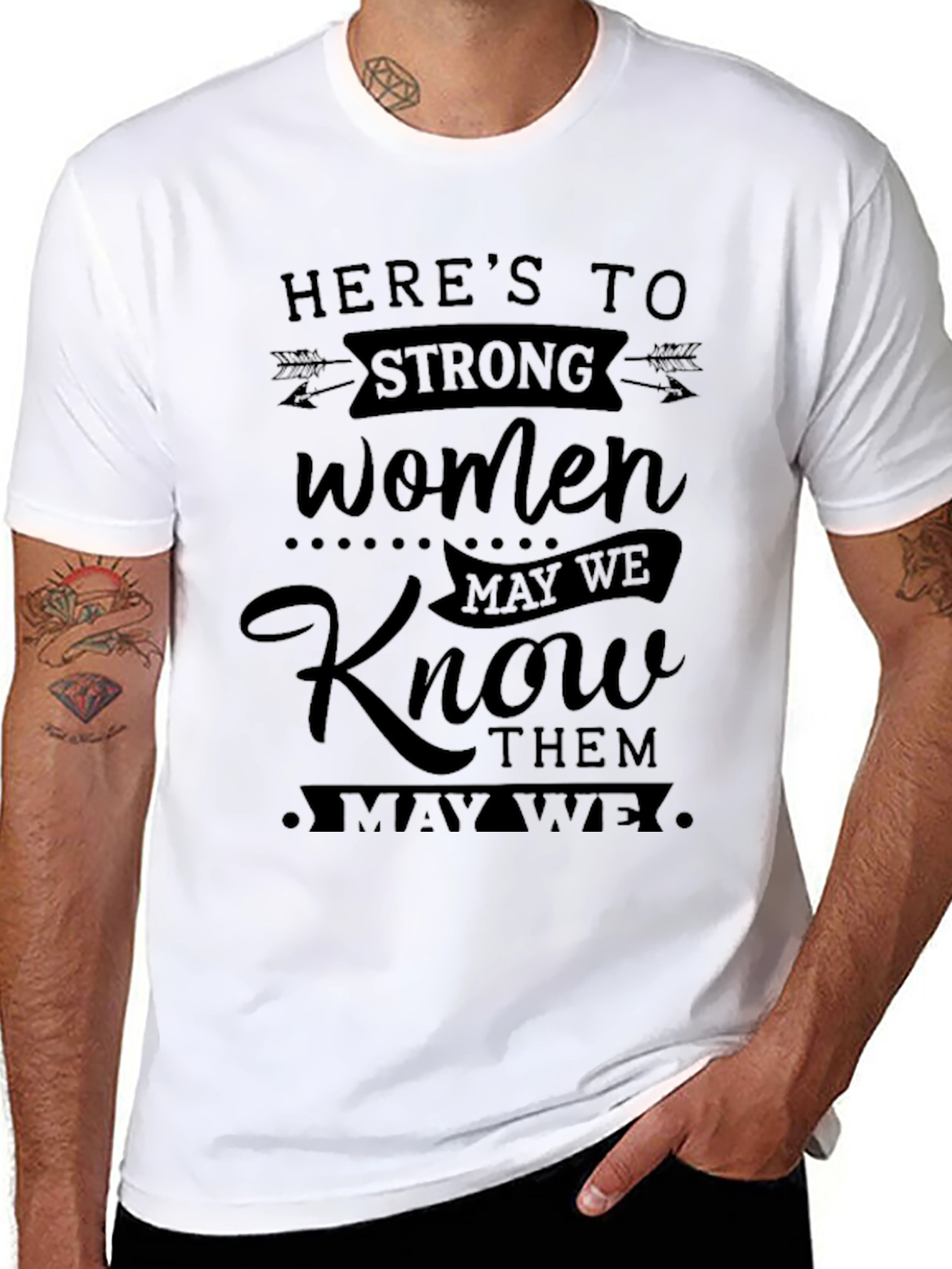 Strong Women Graphic Tee - Black Crew Neck T-Shirt