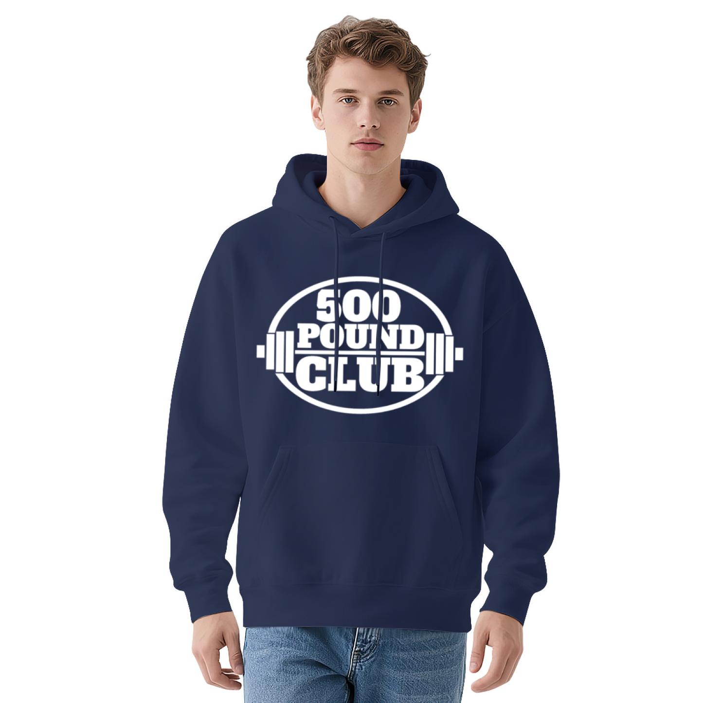 500 Pound Club Weightlifting Red Mens Hoodie, Comfort Gym Pullover