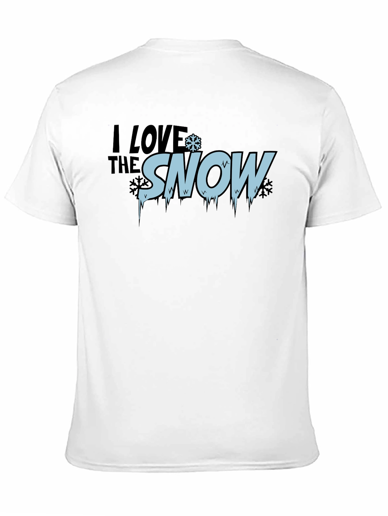 I Love Snow Mens Black Graphic T-Shirt
