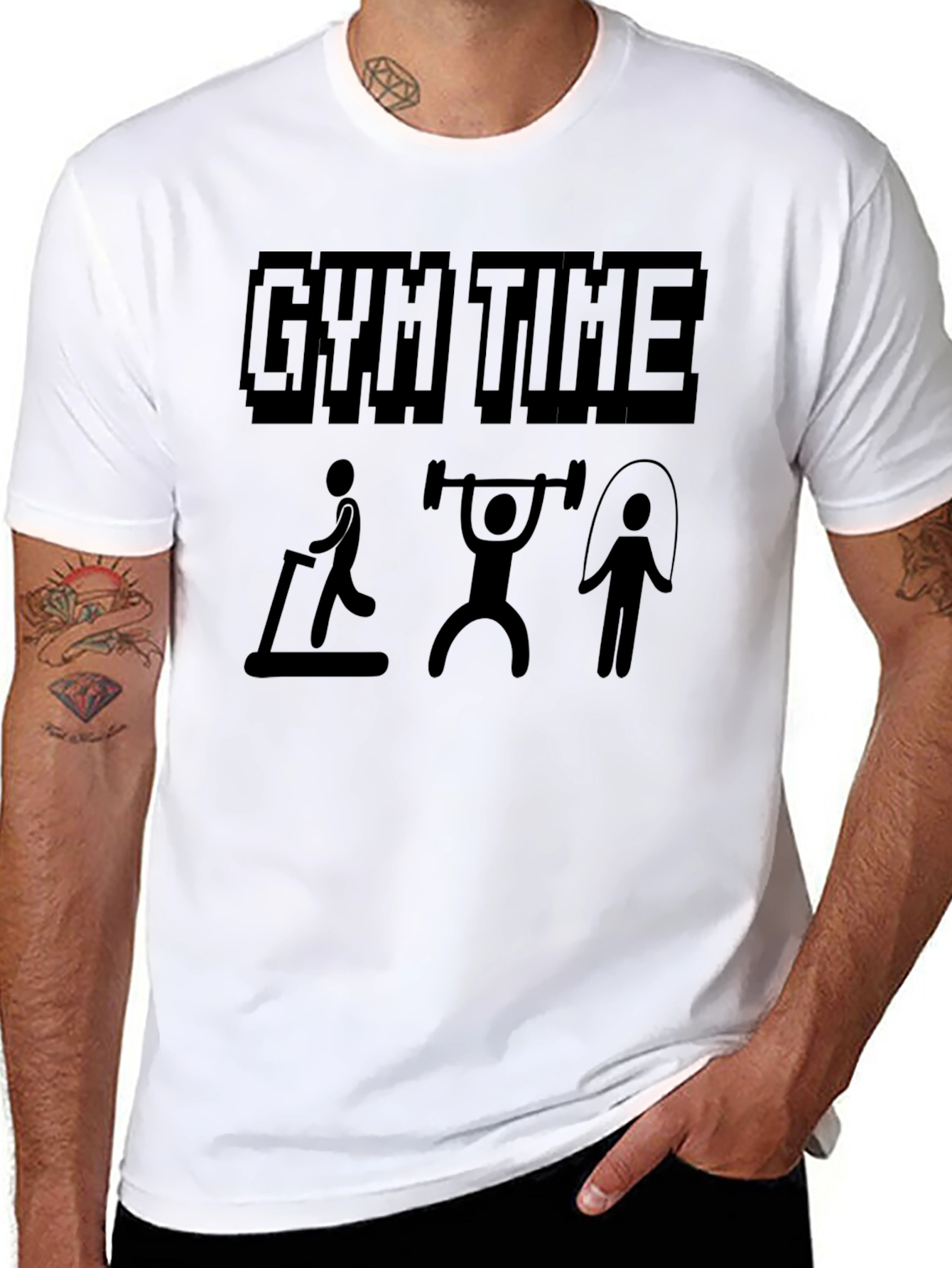 Gym Time Black Graphic T-Shirt - Workout Ready!