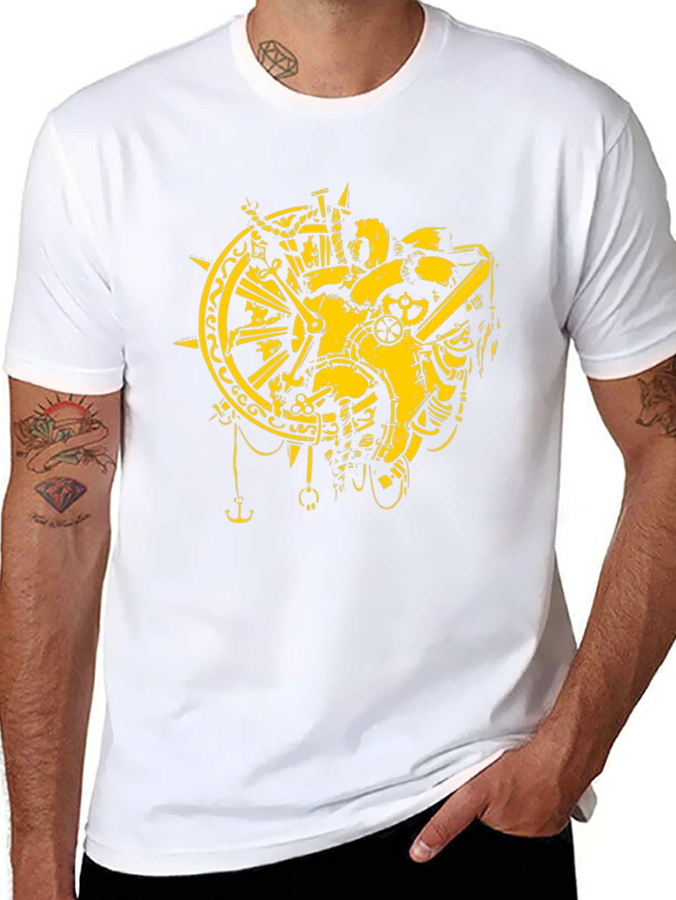 Steampunk Heart T-Shirt - Gear & Compass Design