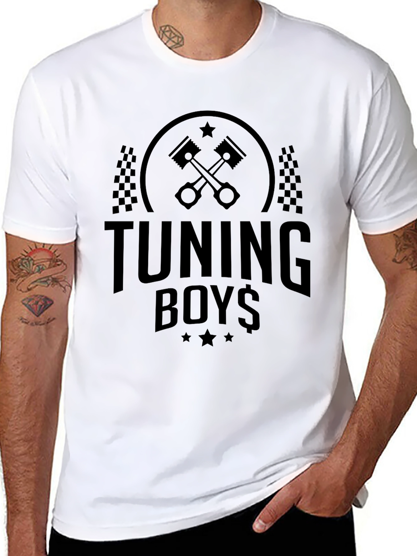 Tuning Boys Black Graphic Tee