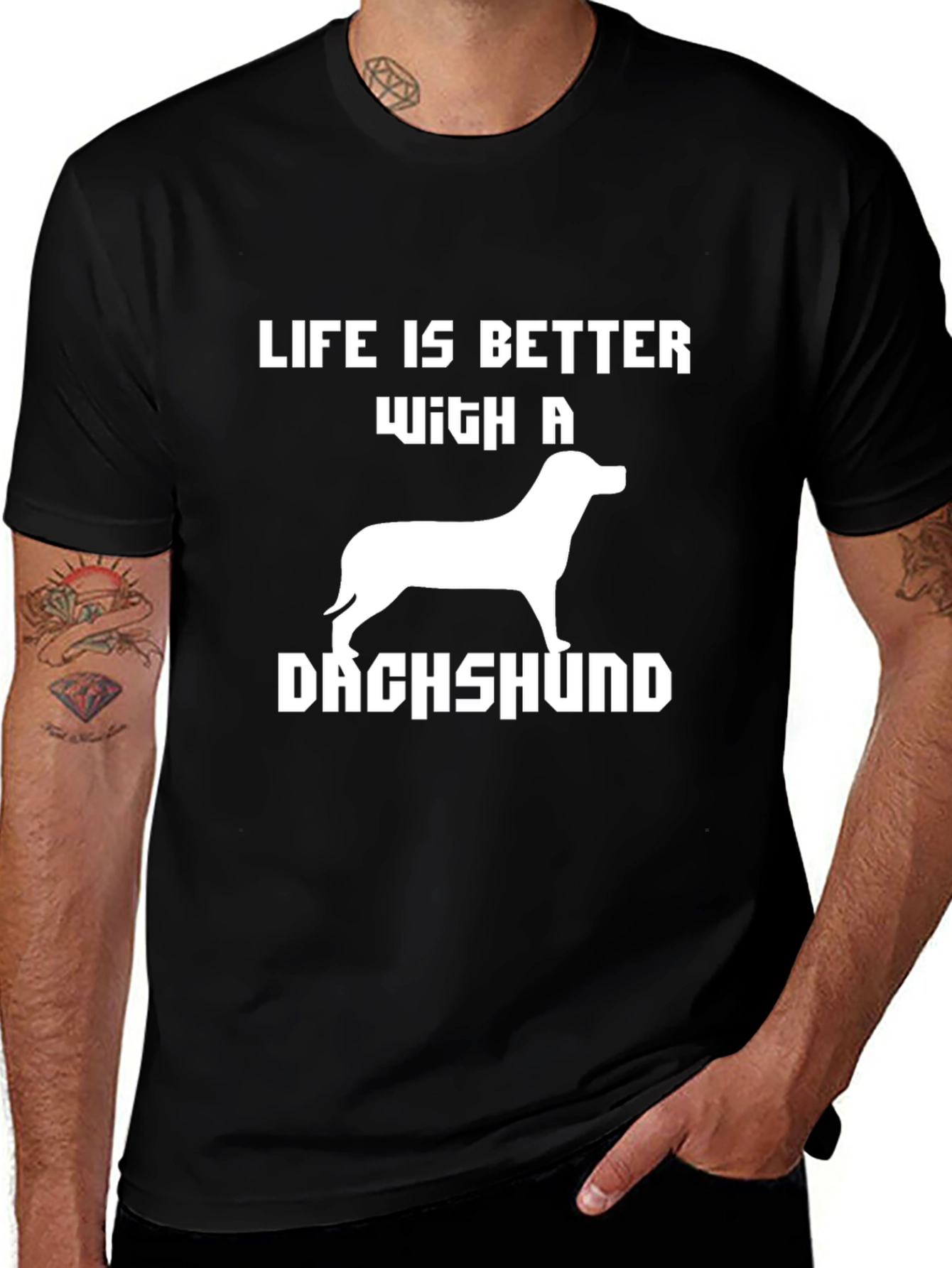 Life Is Better With A Dachshund Black T-Shirt