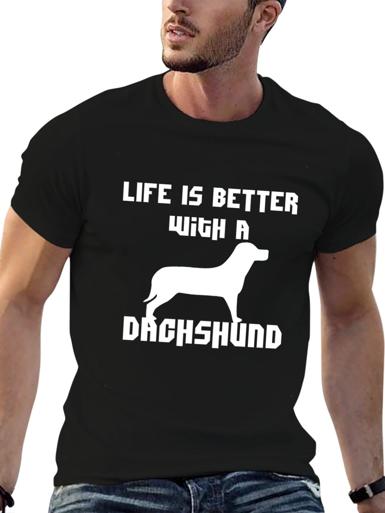 Life Is Better With A Dachshund Black T-Shirt