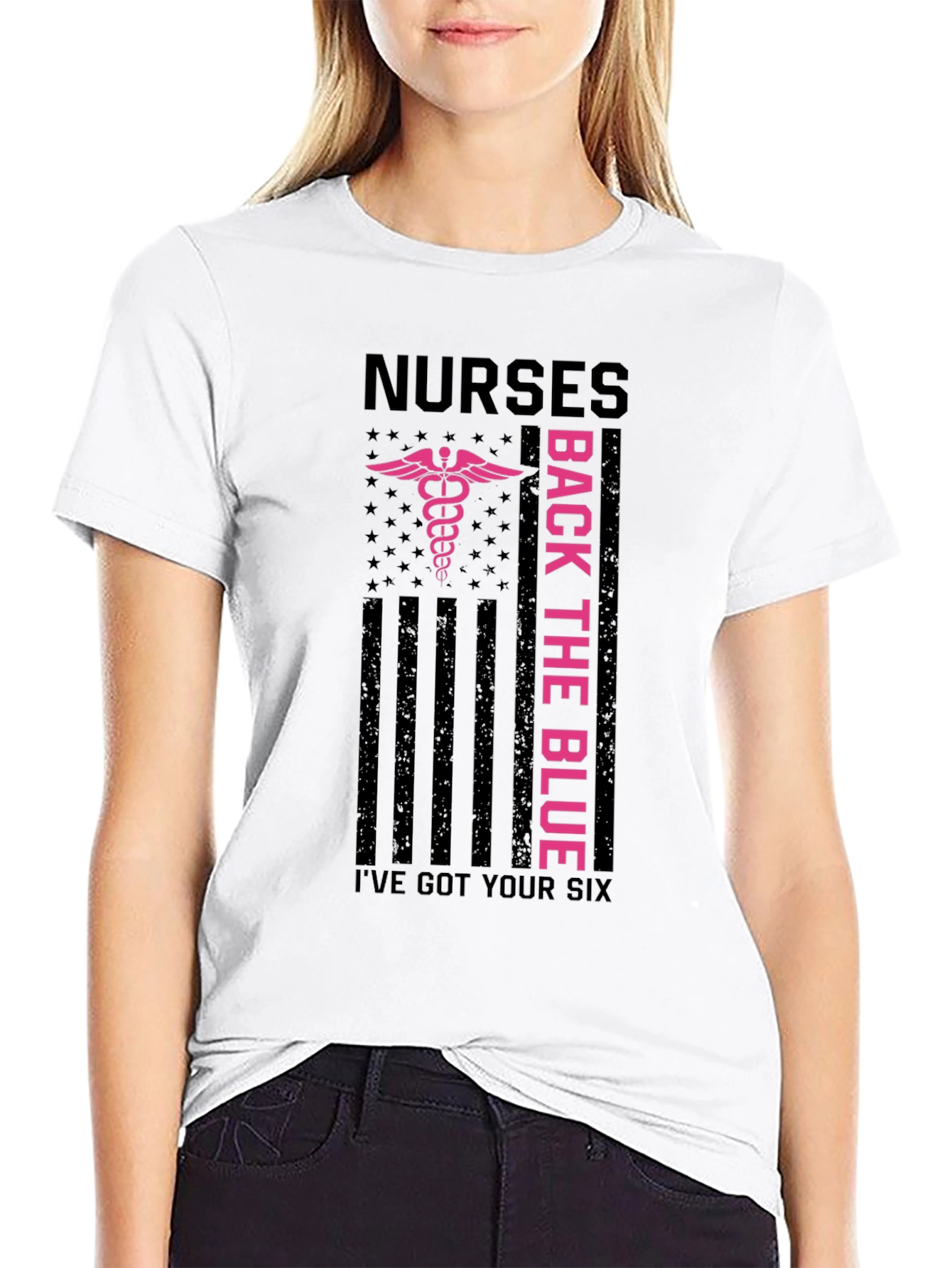 Nurses Back the Blue Graphic T-Shirt