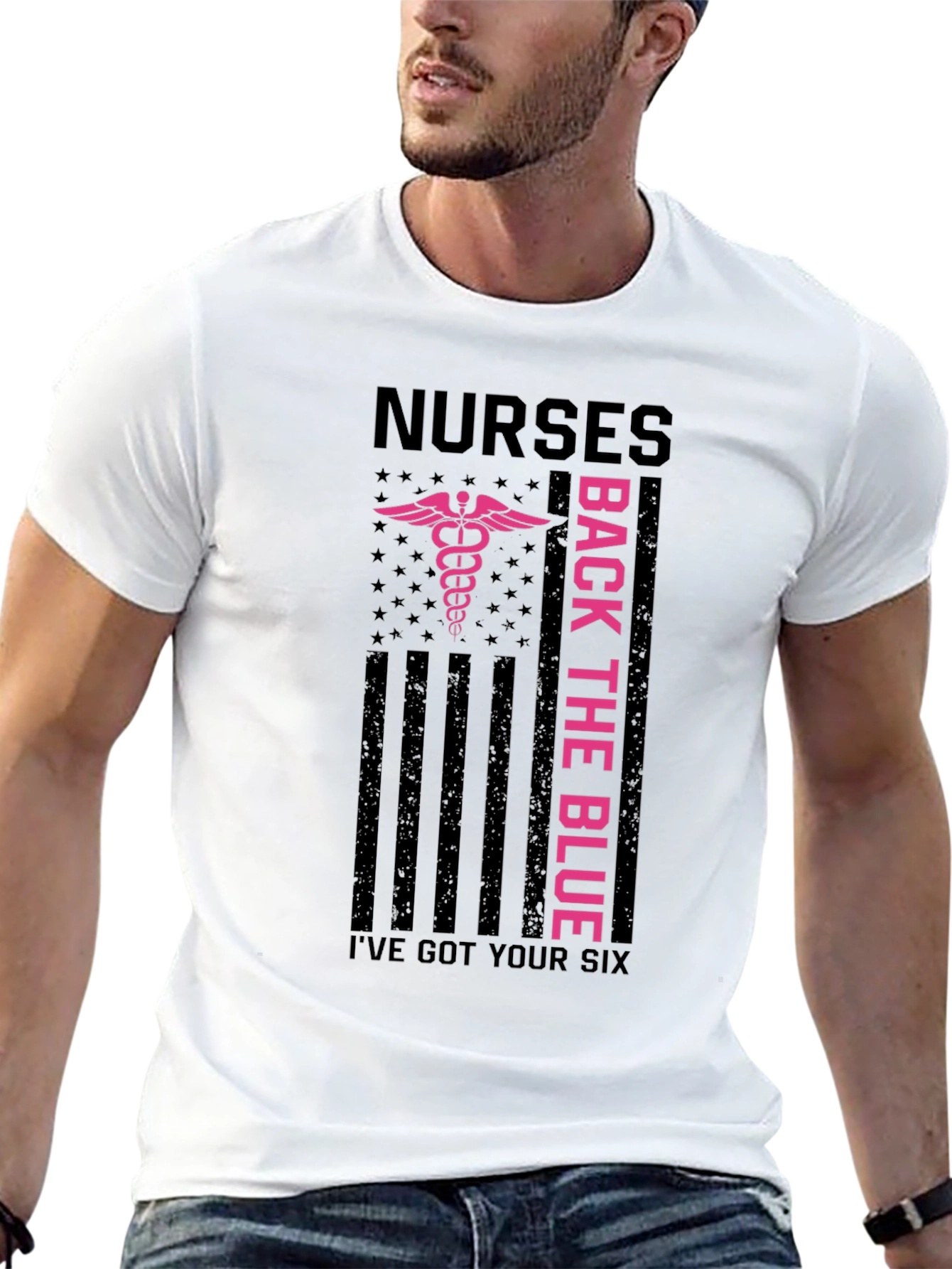 Nurses Back the Blue Graphic T-Shirt