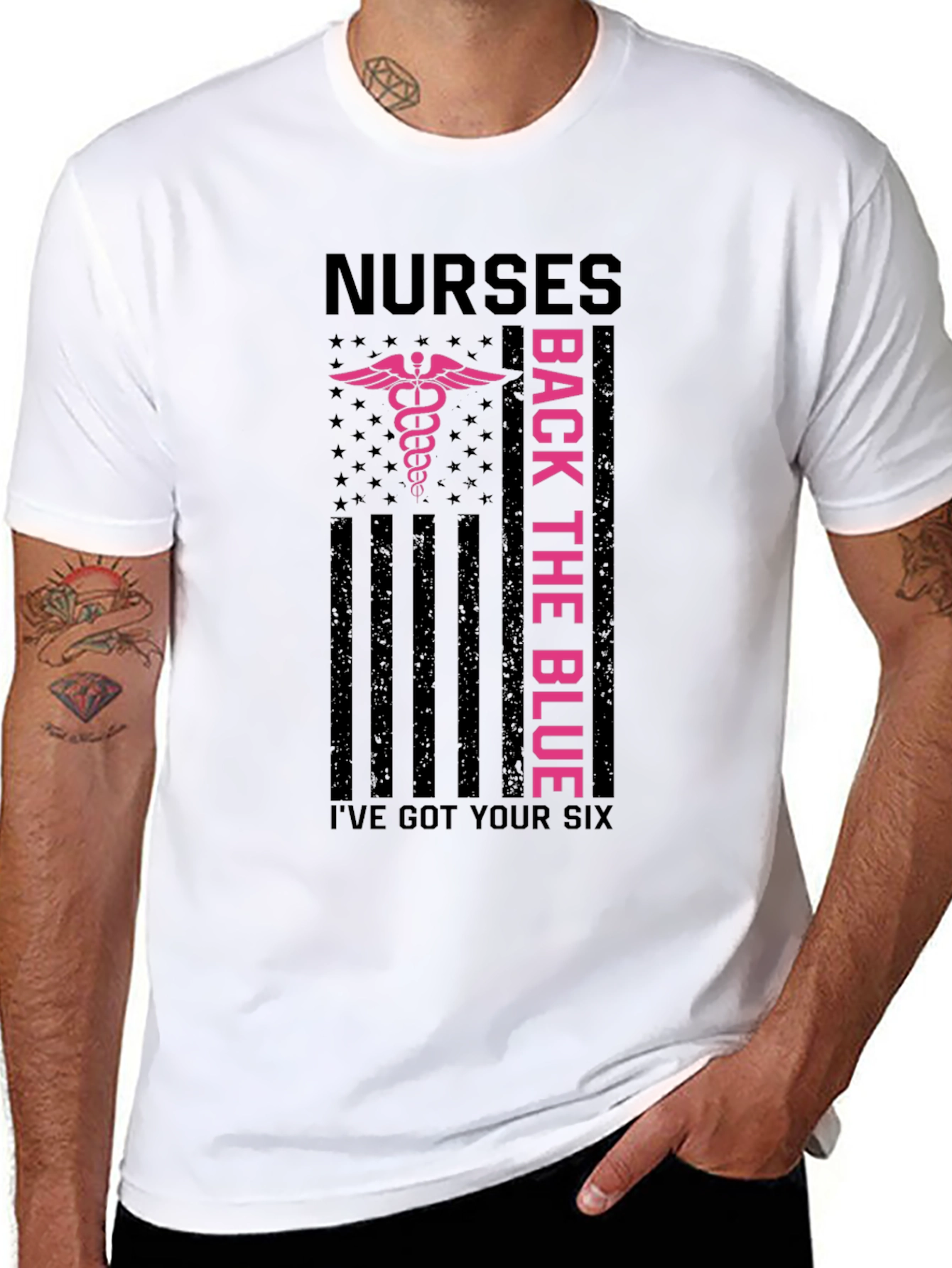 Nurses Back the Blue Graphic T-Shirt
