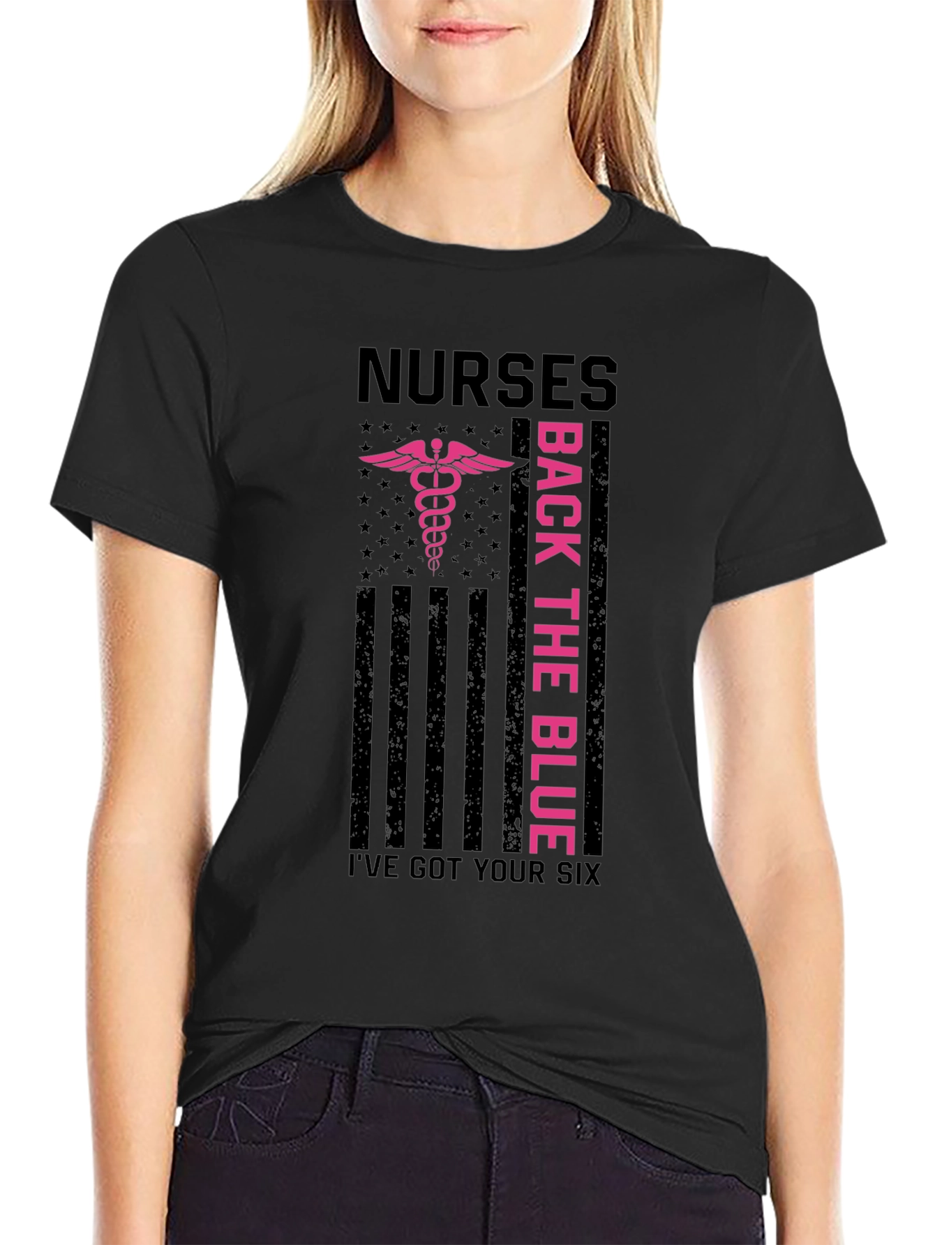 Nurses Back the Blue Graphic T-Shirt