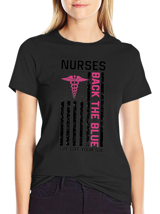 Nurses Back the Blue Graphic T-Shirt