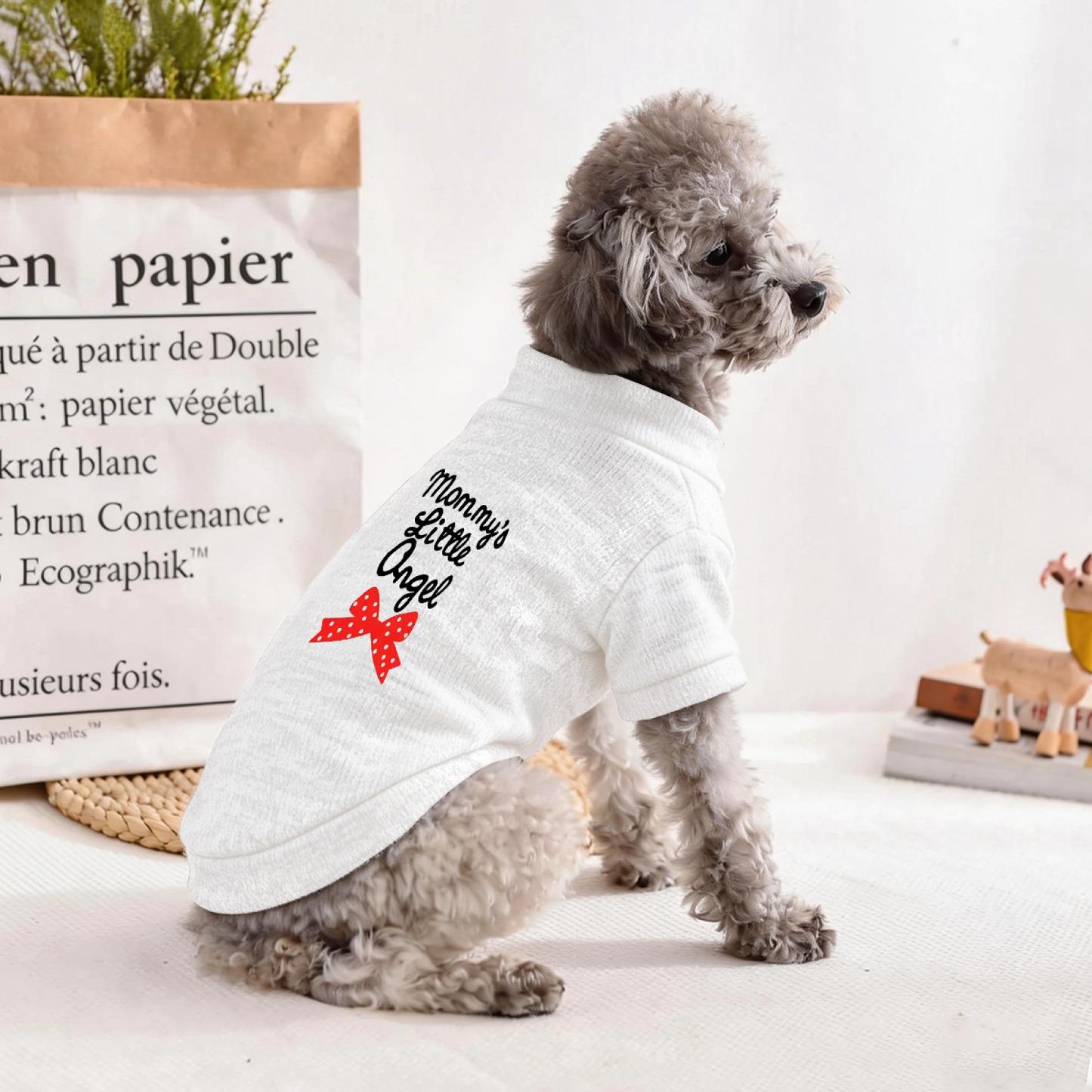 Mommy¡¯s Little Angel Red Bow Cute Dog Clothes