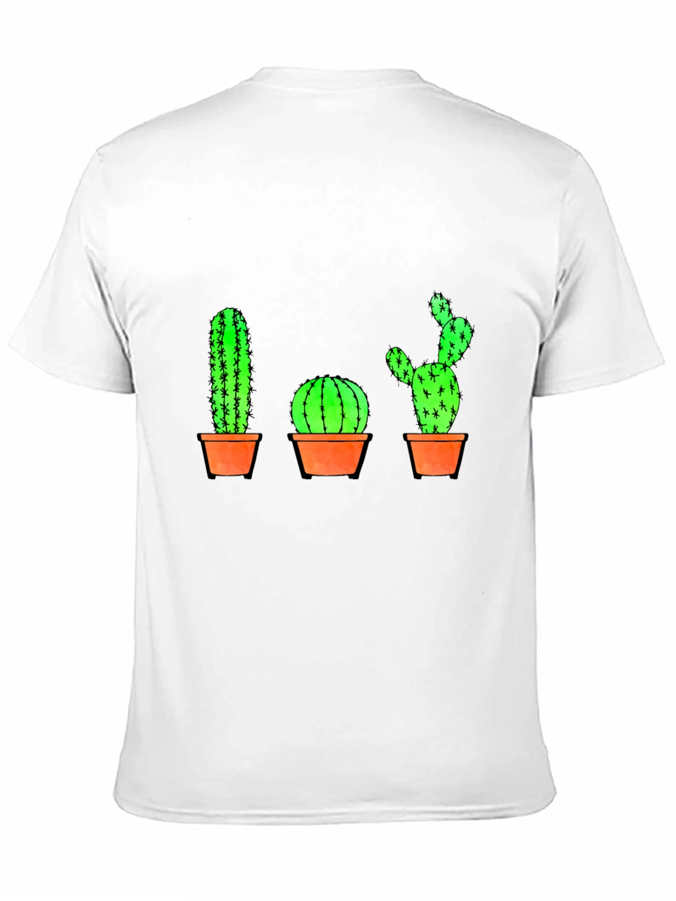 Cactus Graphic Print T-Shirt - Black Cotton Casual Tee