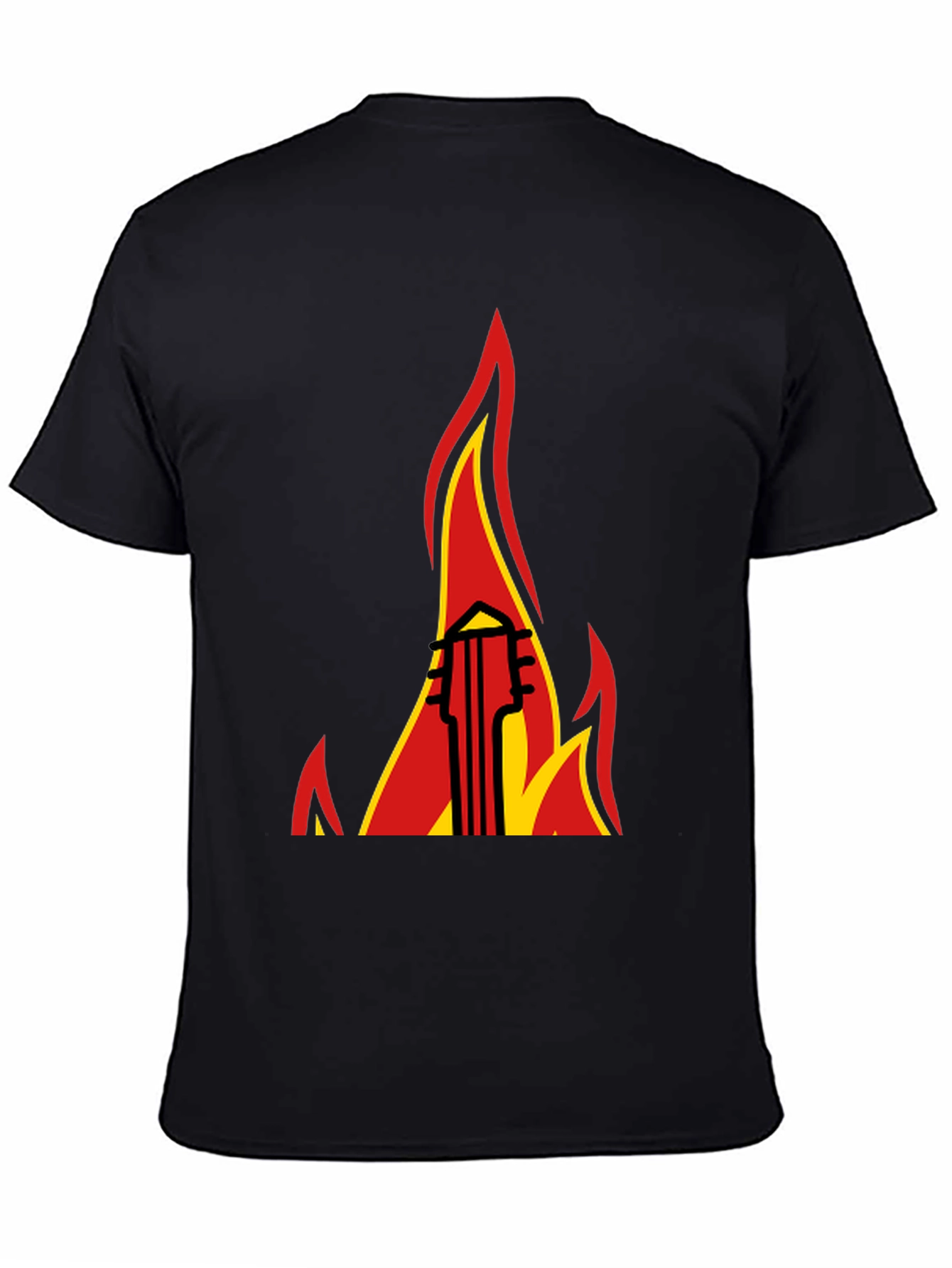 Flaming Guitar Graphic Tee - Rock On!