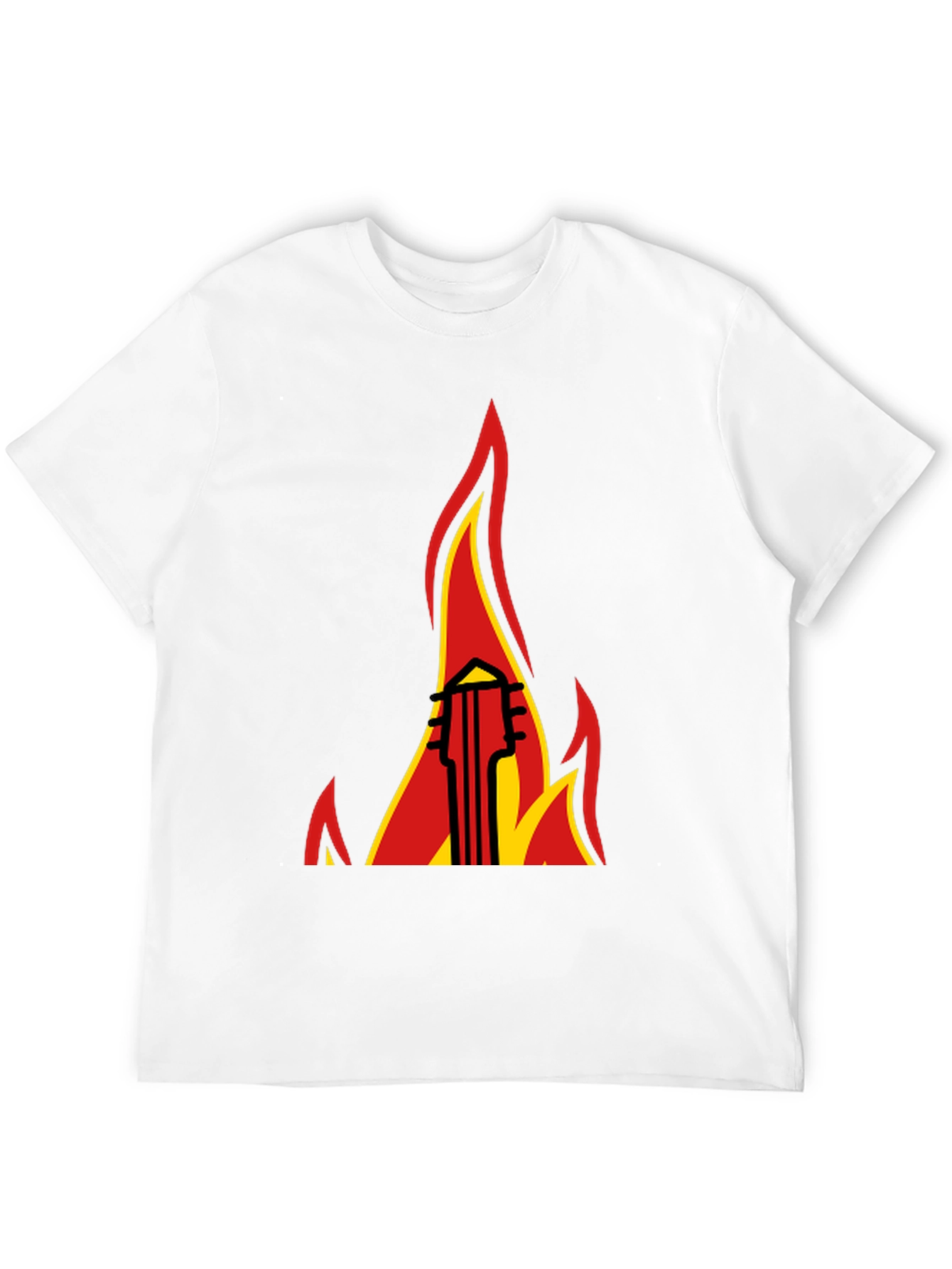 Flaming Guitar Graphic Tee - Rock On!