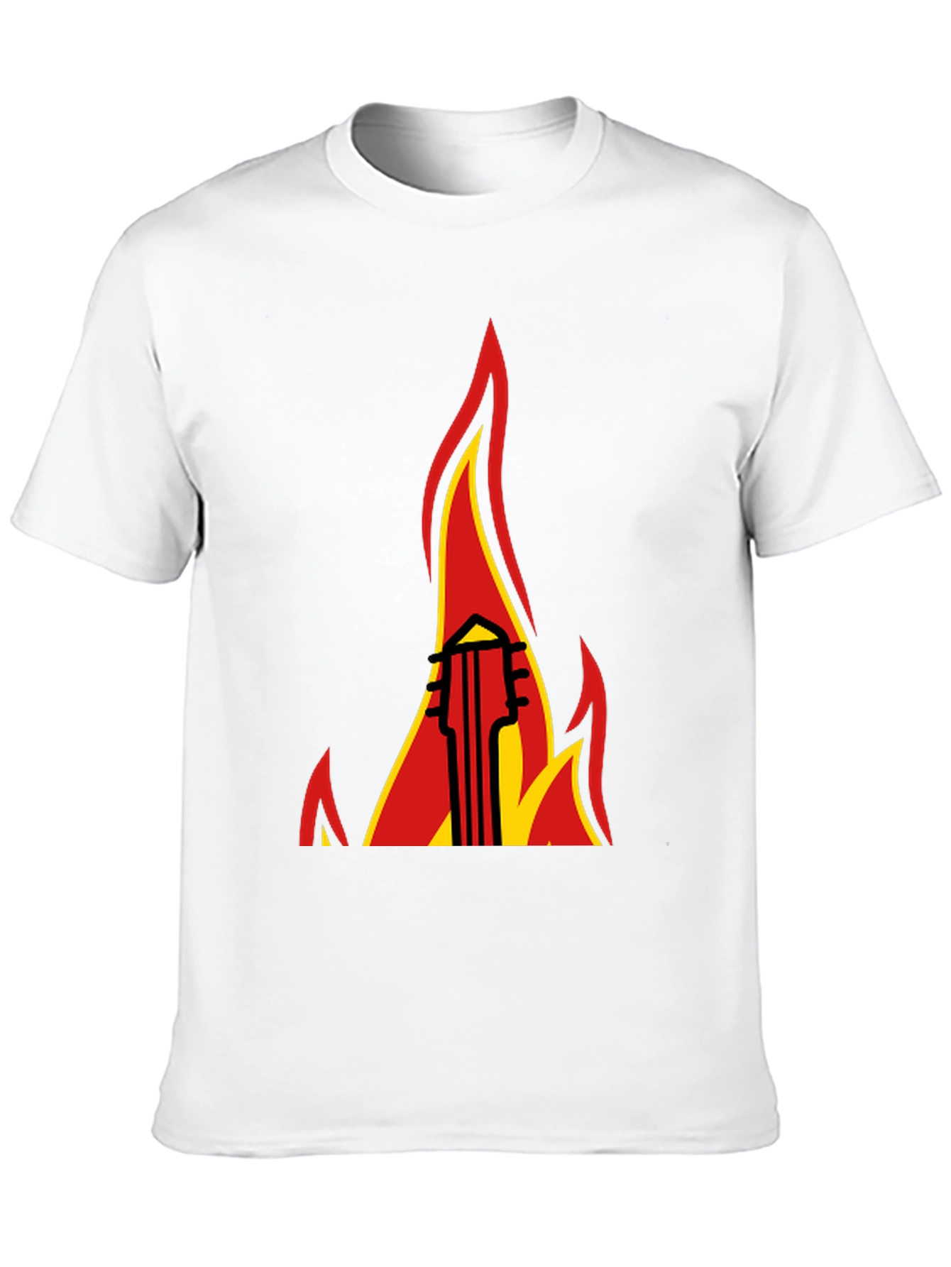 Flaming Guitar Graphic Tee - Rock On!