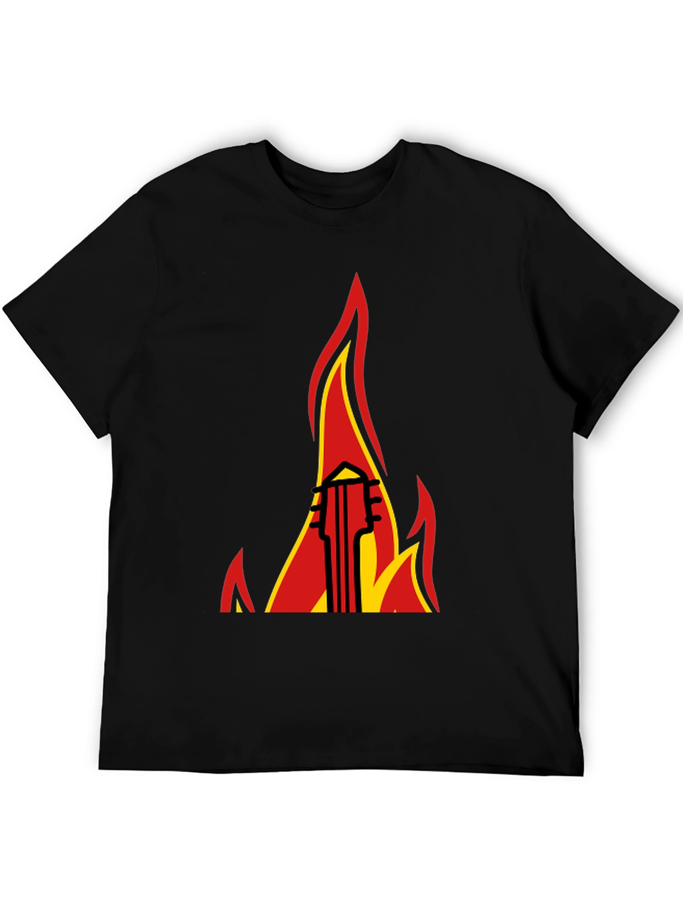 Flaming Guitar Graphic Tee - Rock On!