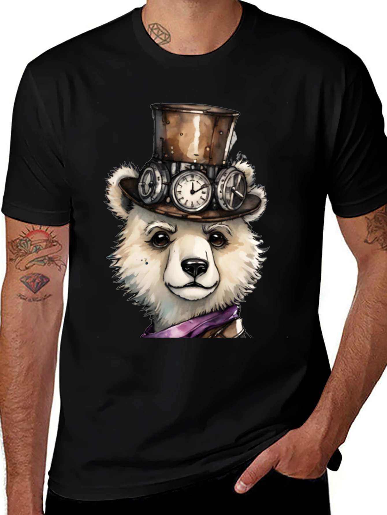 Steampunk Polar Bear Graphic Tee