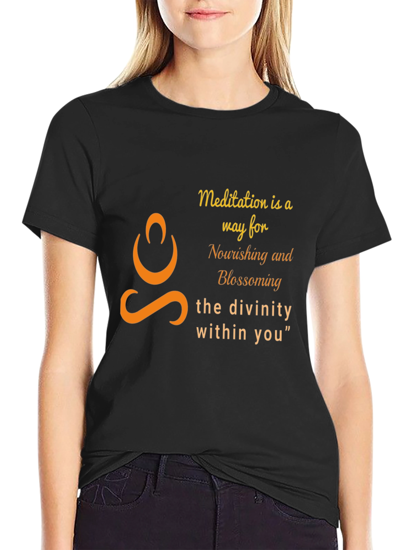 Meditation Divinity T-Shirt - Nourishing Blossoming Graphic Tee