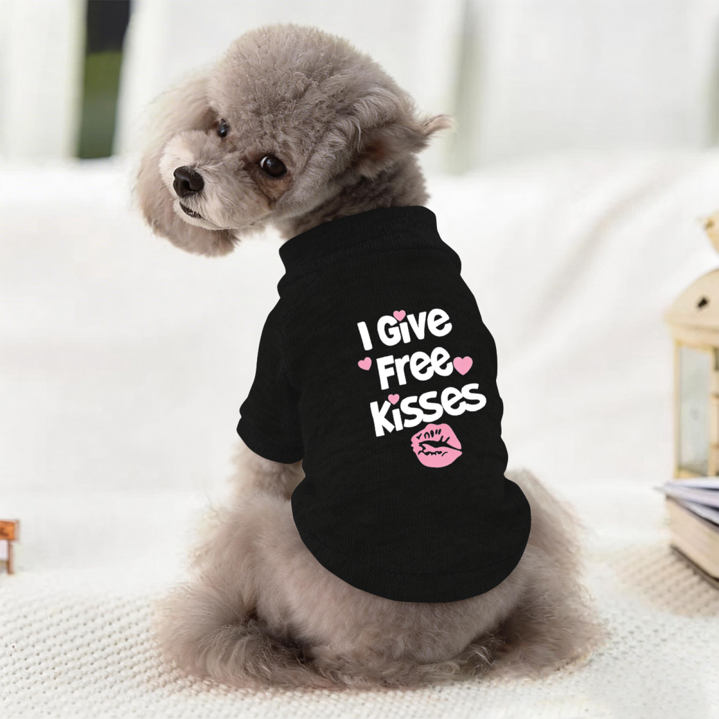 I Give Free Kisses Cute Print Pet Cardigan Sweater