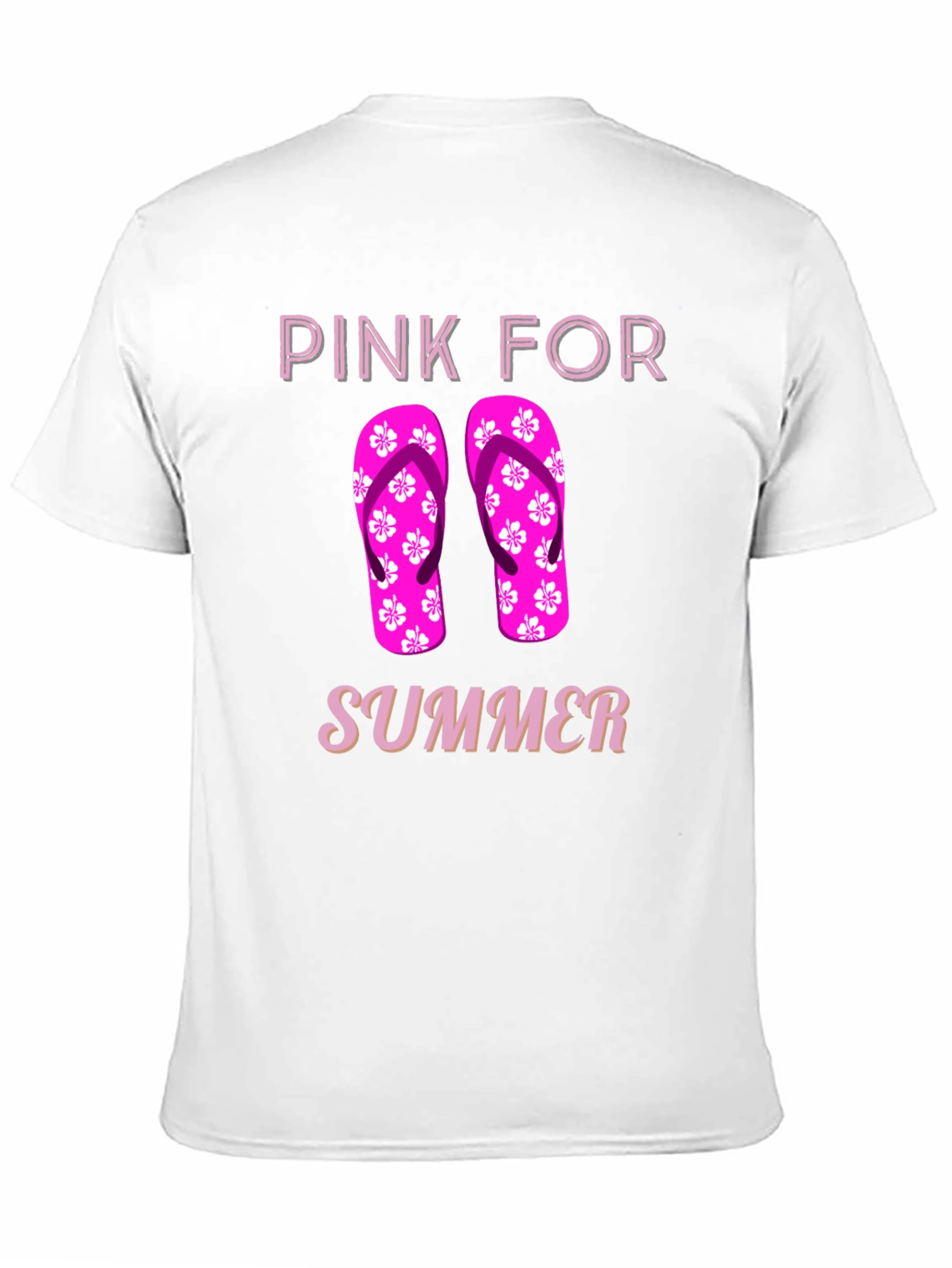 Pink for Summer T-Shirt with Flip Flop Design