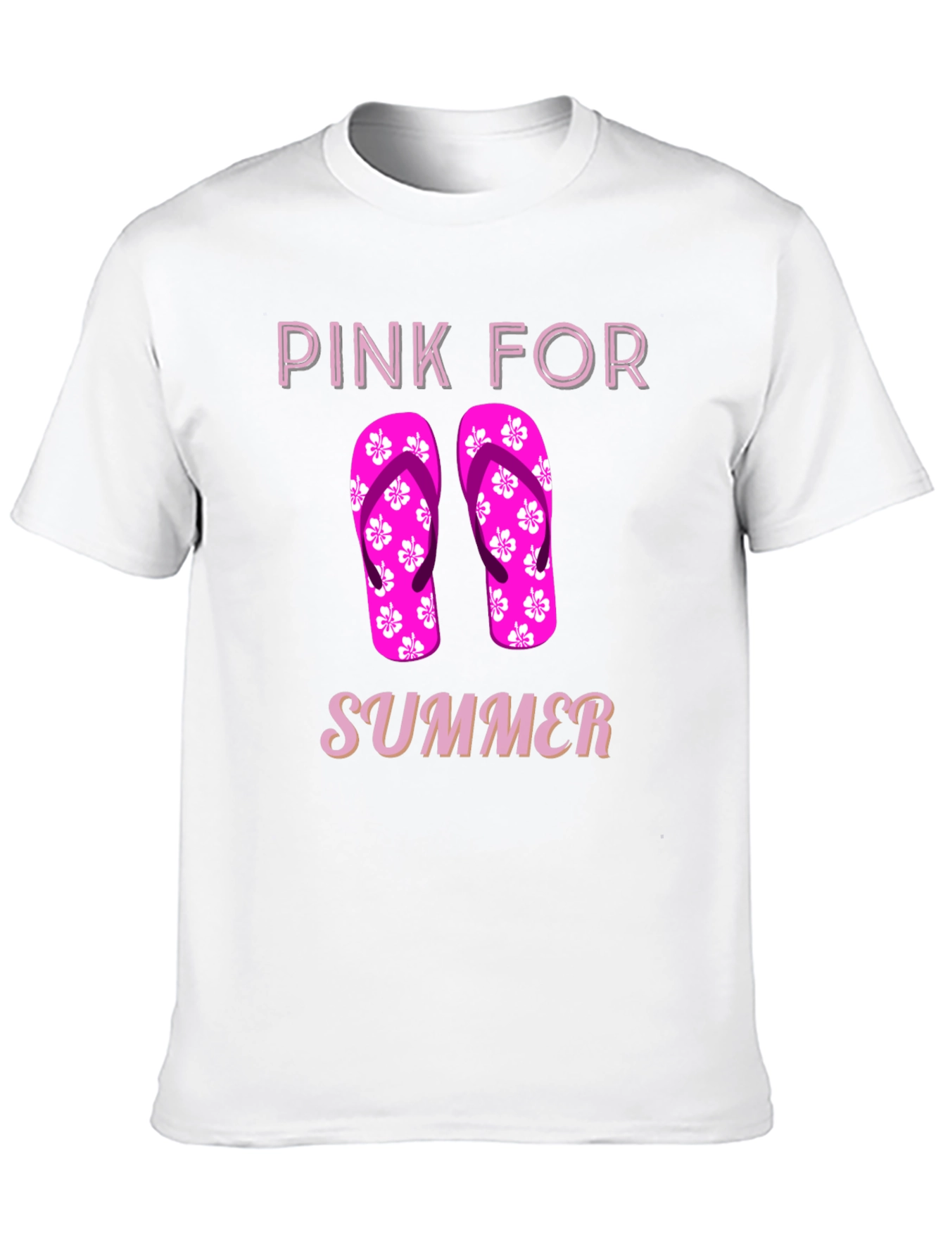 Pink for Summer T-Shirt with Flip Flop Design