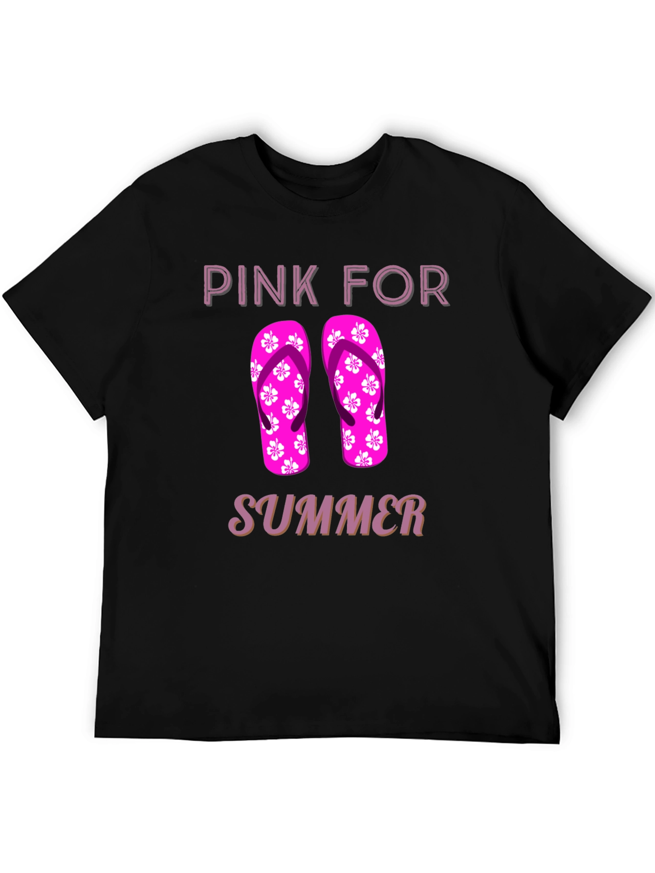 Pink for Summer T-Shirt with Flip Flop Design