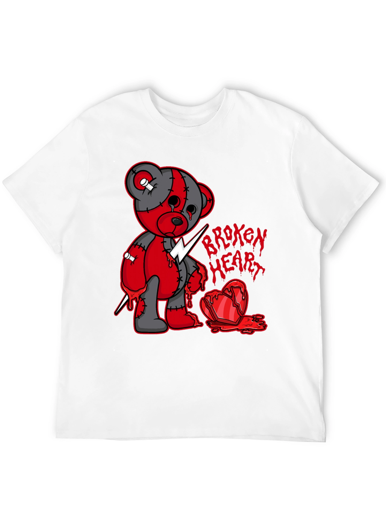 Broken Heart Bear Graphic T-Shirt