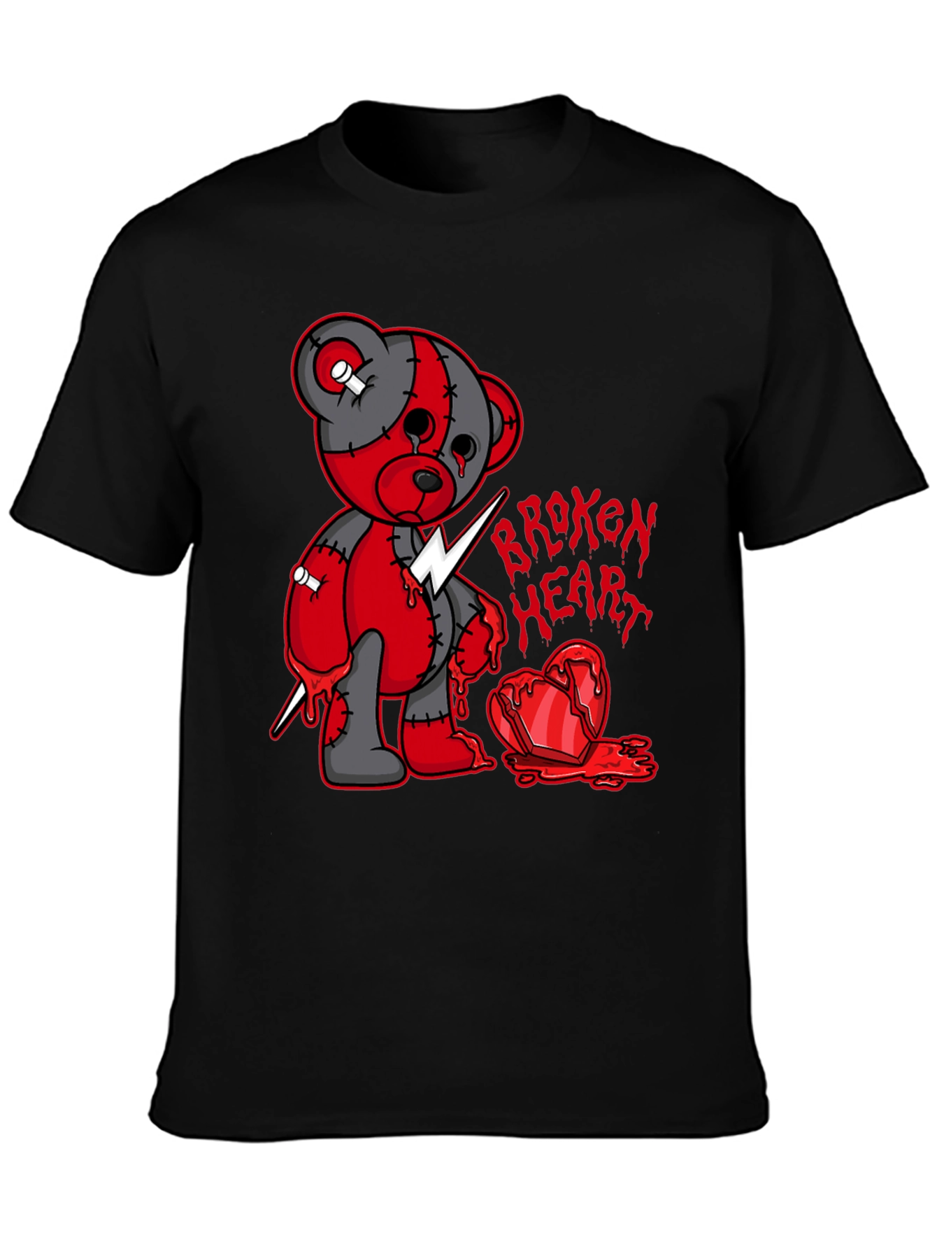 Broken Heart Bear Graphic T-Shirt