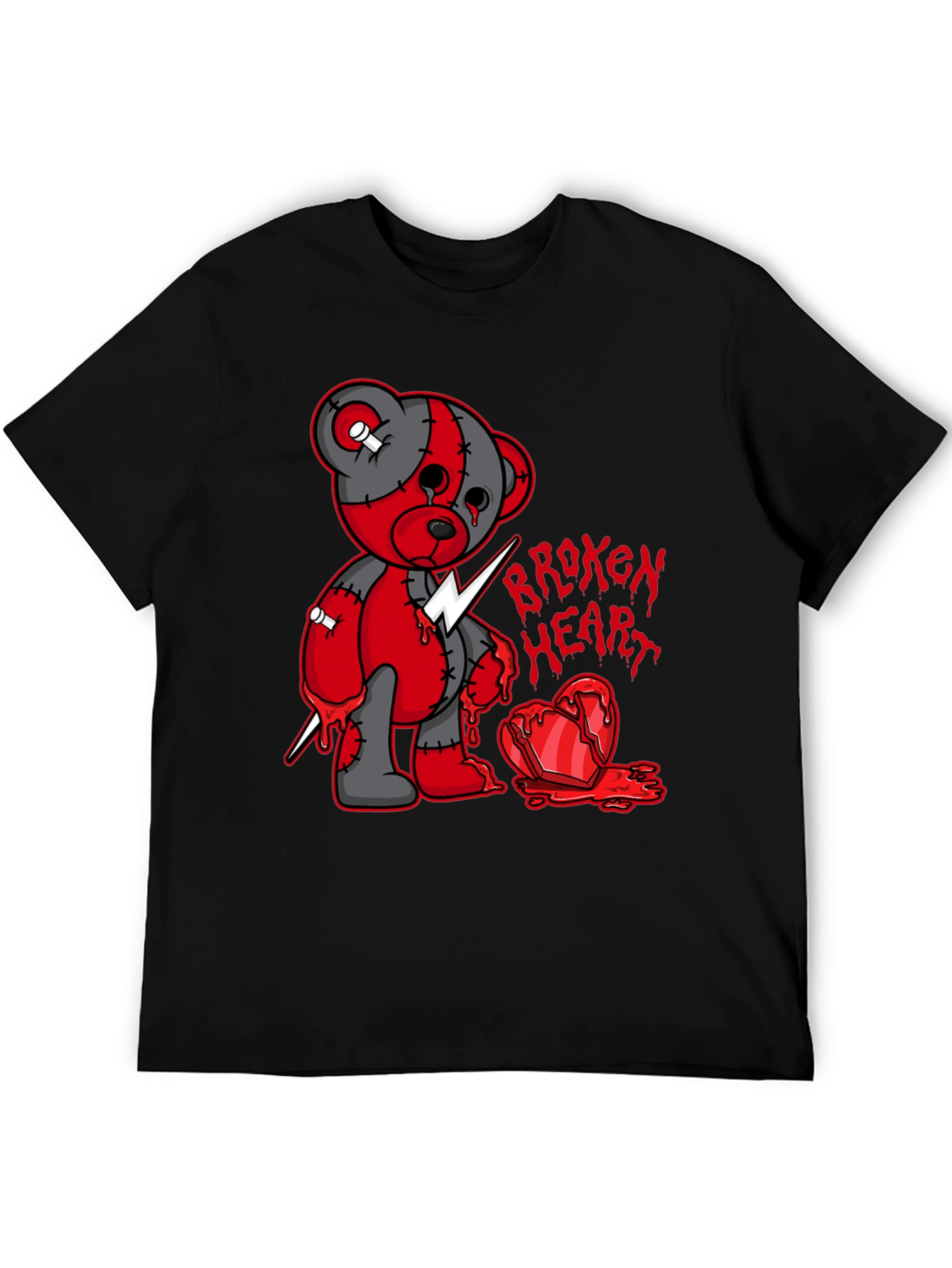 Broken Heart Bear Graphic T-Shirt