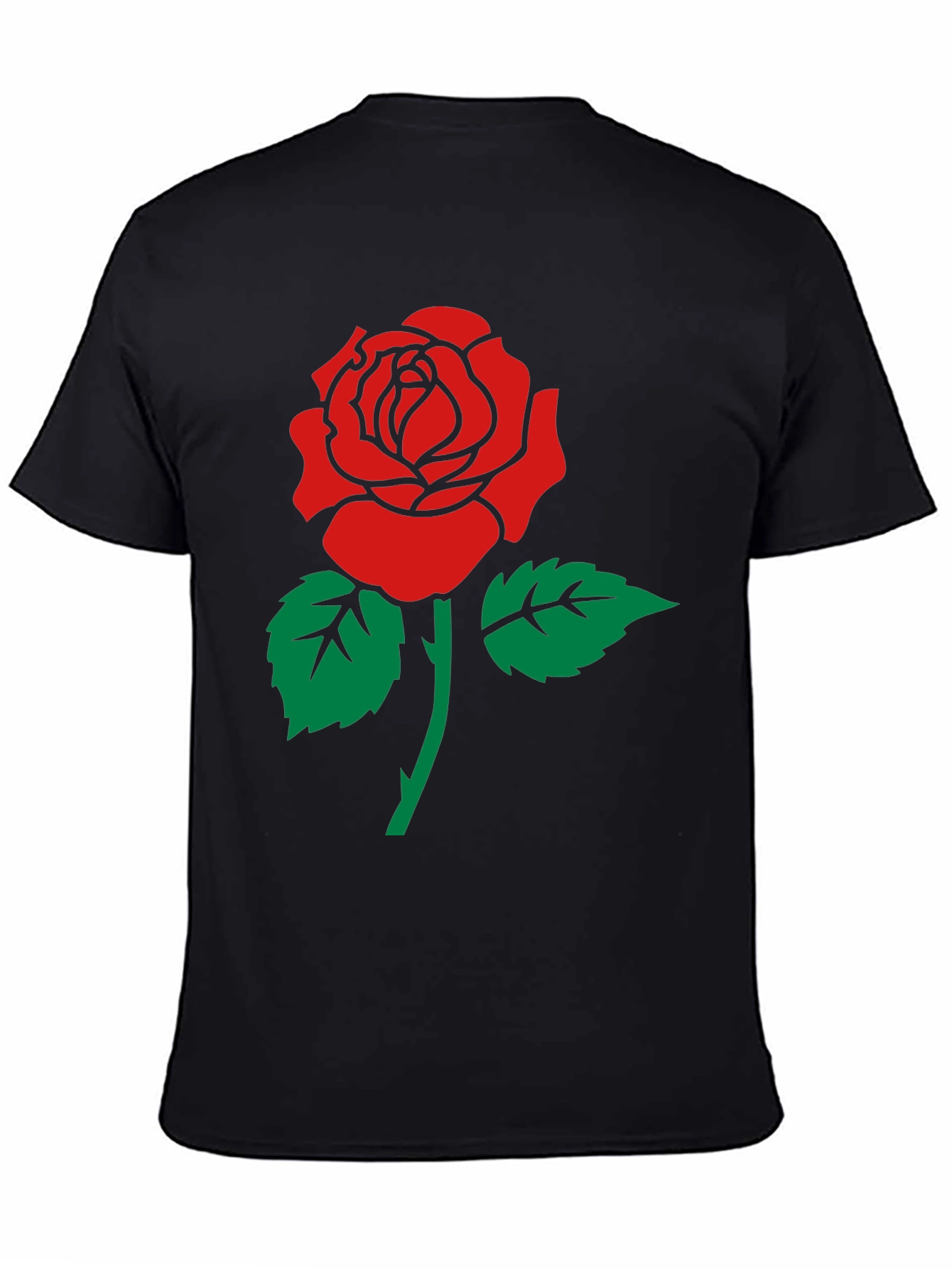 Rose Graphic Print Crew Neck T-Shirt
