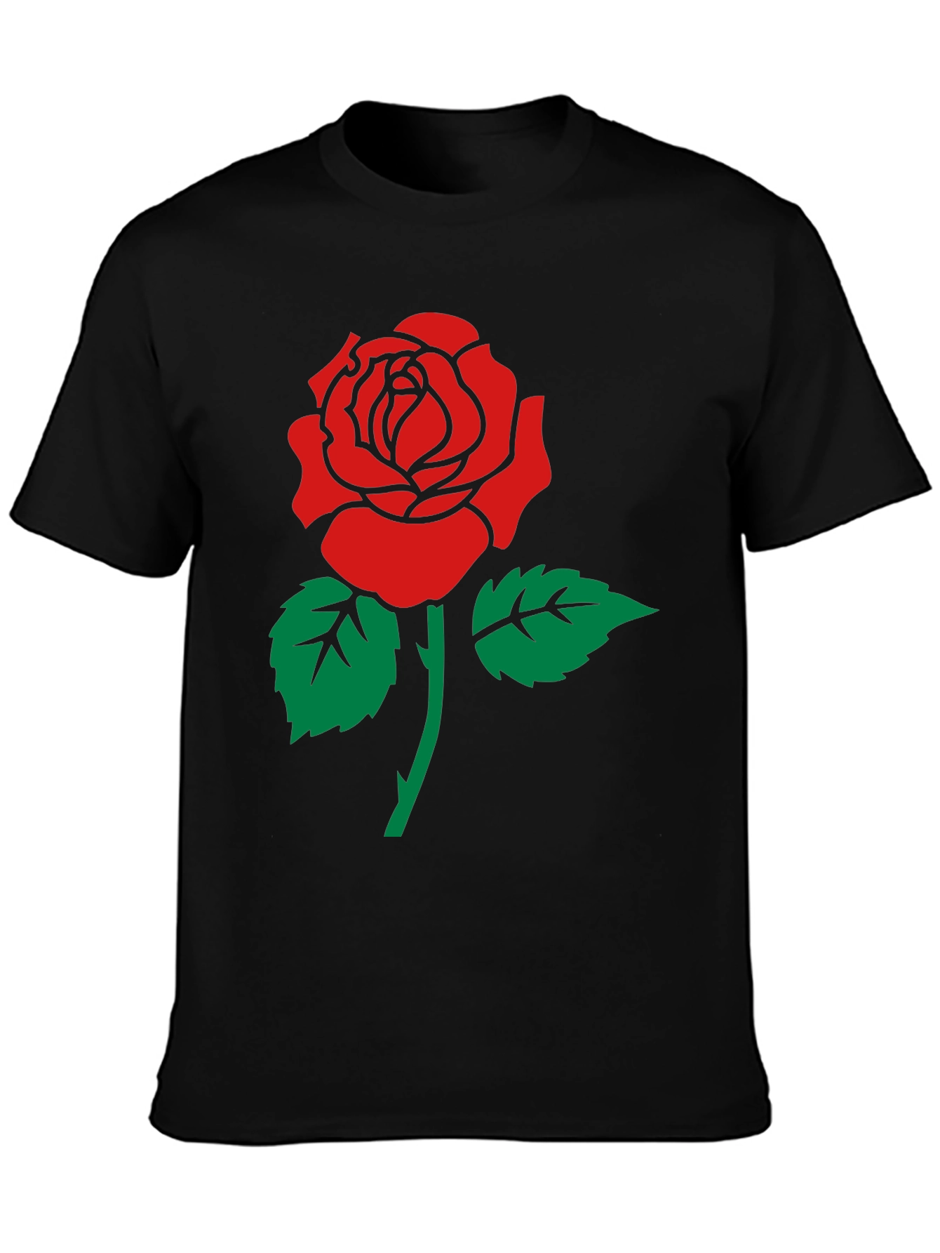 Rose Graphic Print Crew Neck T-Shirt