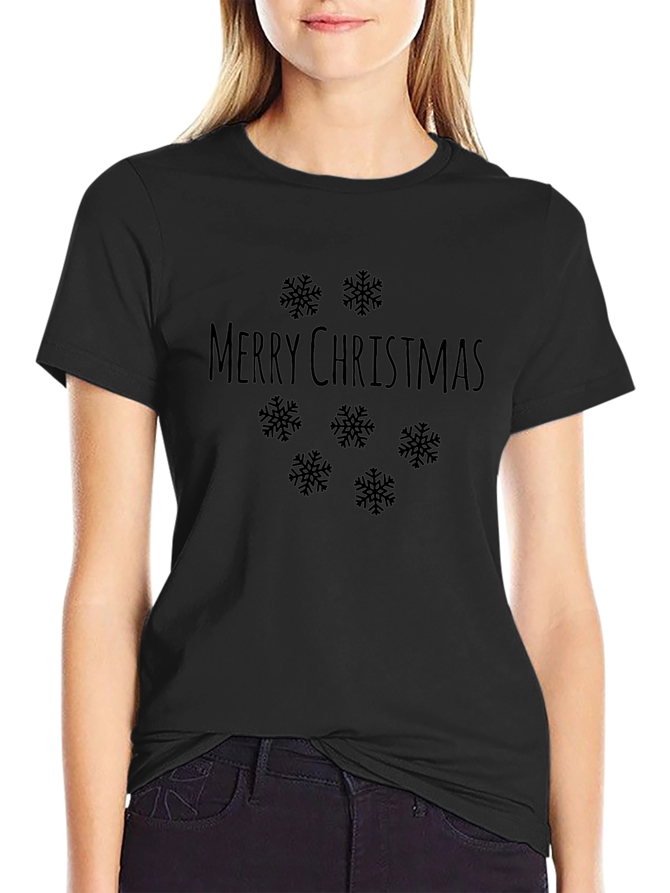 Merry Christmas Snowflake T-Shirt - Holiday Festive Tee