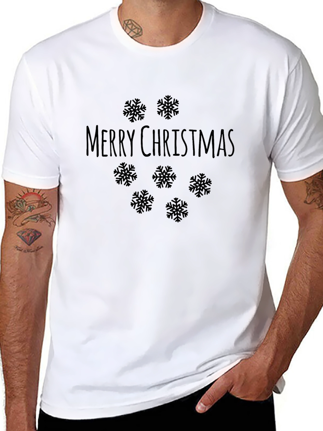 Merry Christmas Snowflake T-Shirt - Holiday Festive Tee