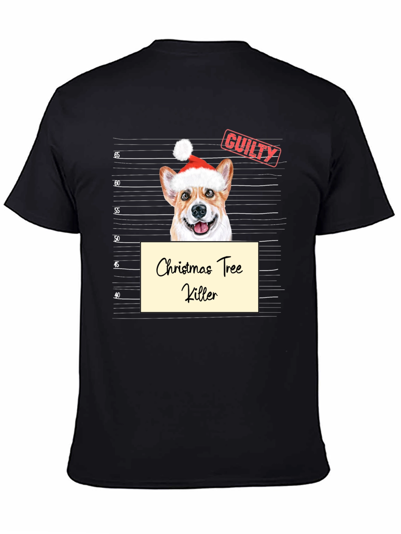 Christmas Tree Killer Corgi Mugshot T-Shirt