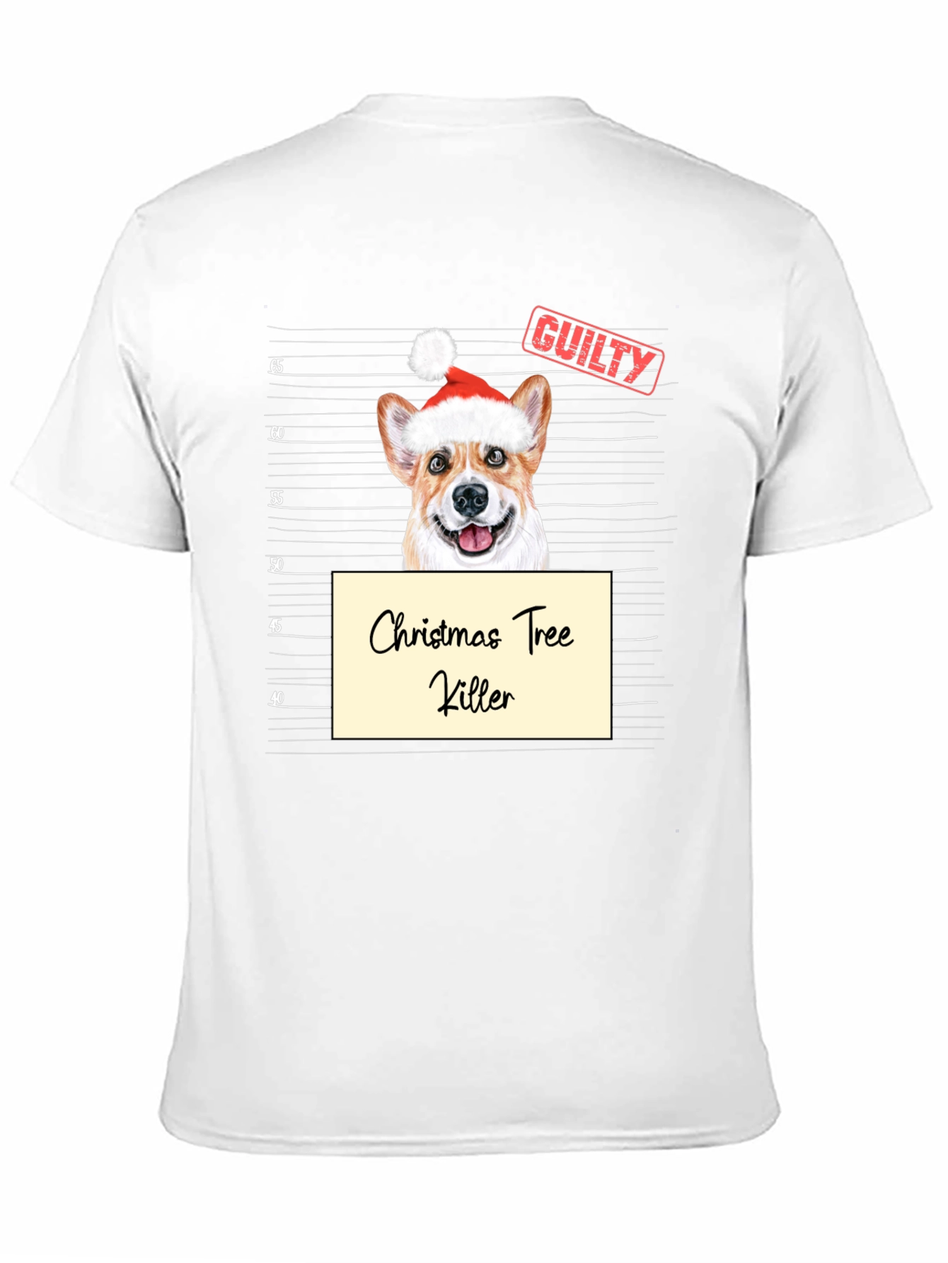 Christmas Tree Killer Corgi Mugshot T-Shirt
