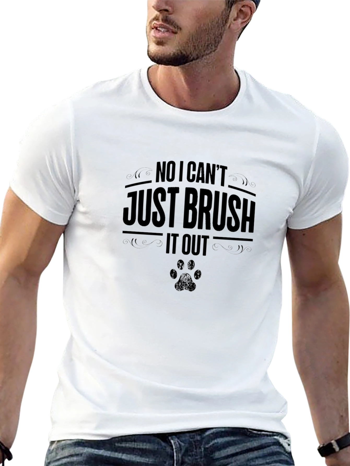 Funny Pet Hair T-Shirt - Just Brush It Out