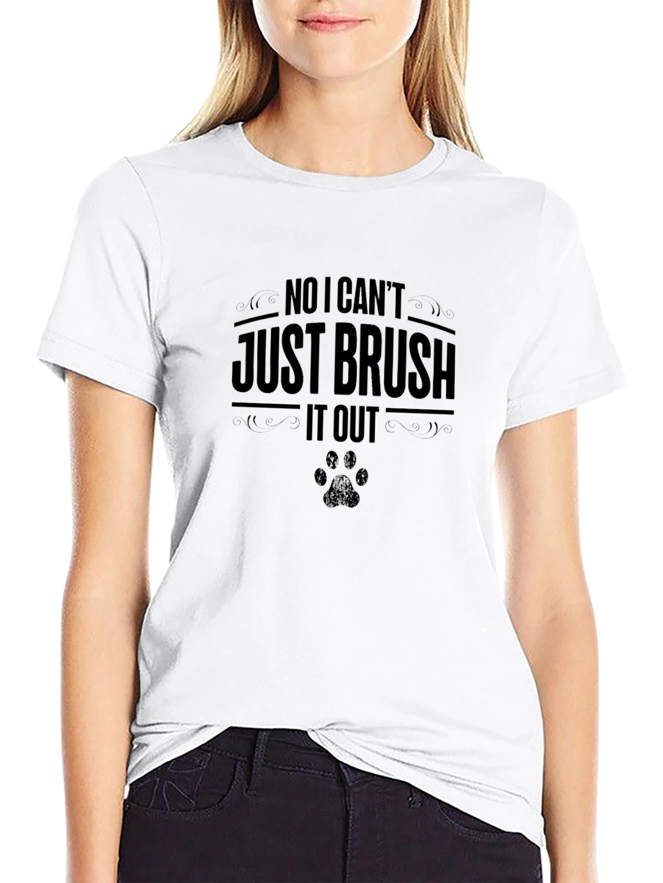 Funny Pet Hair T-Shirt - Just Brush It Out